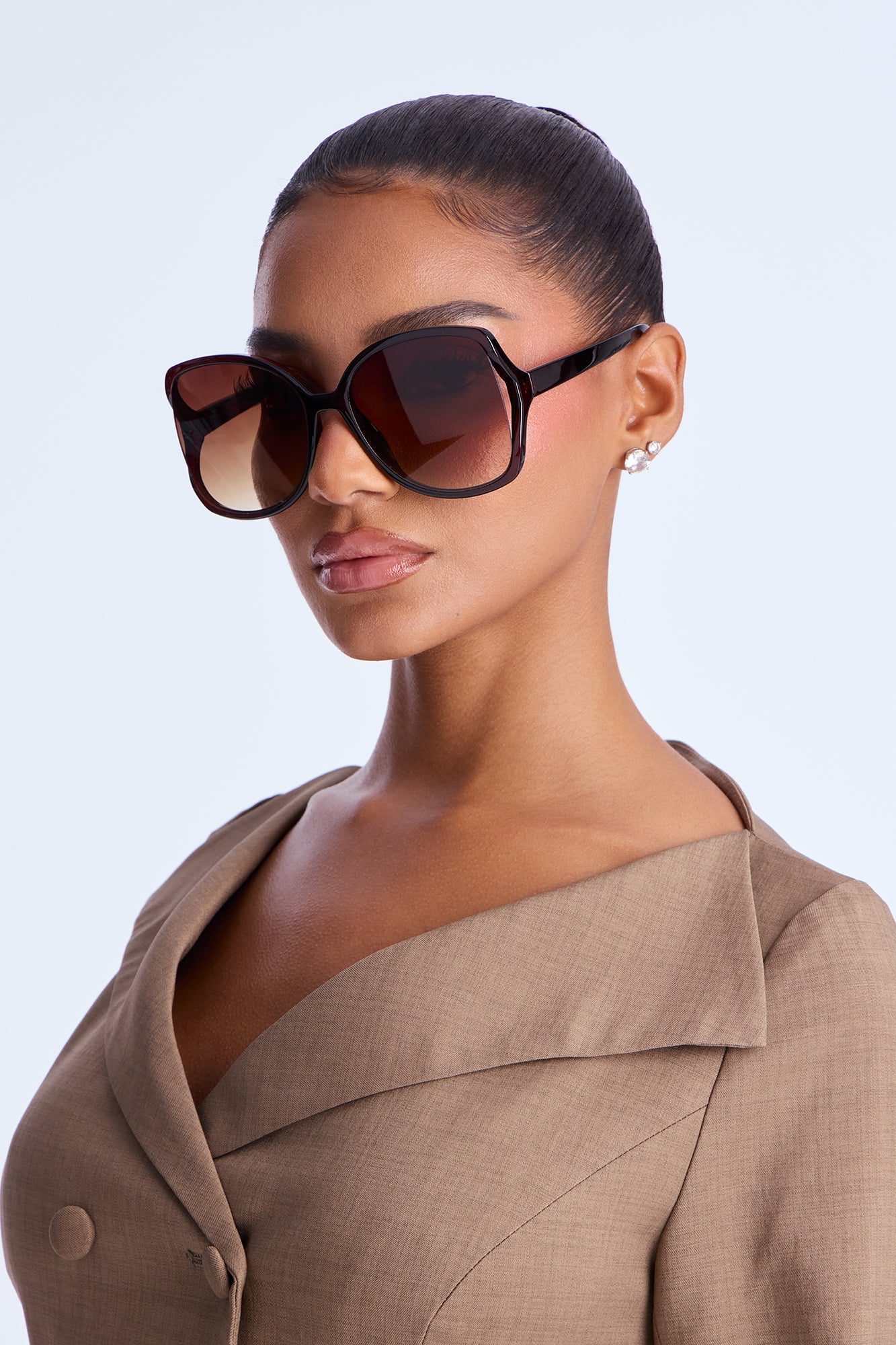 Susanna Sun Round Sunglasses - Dark Brown