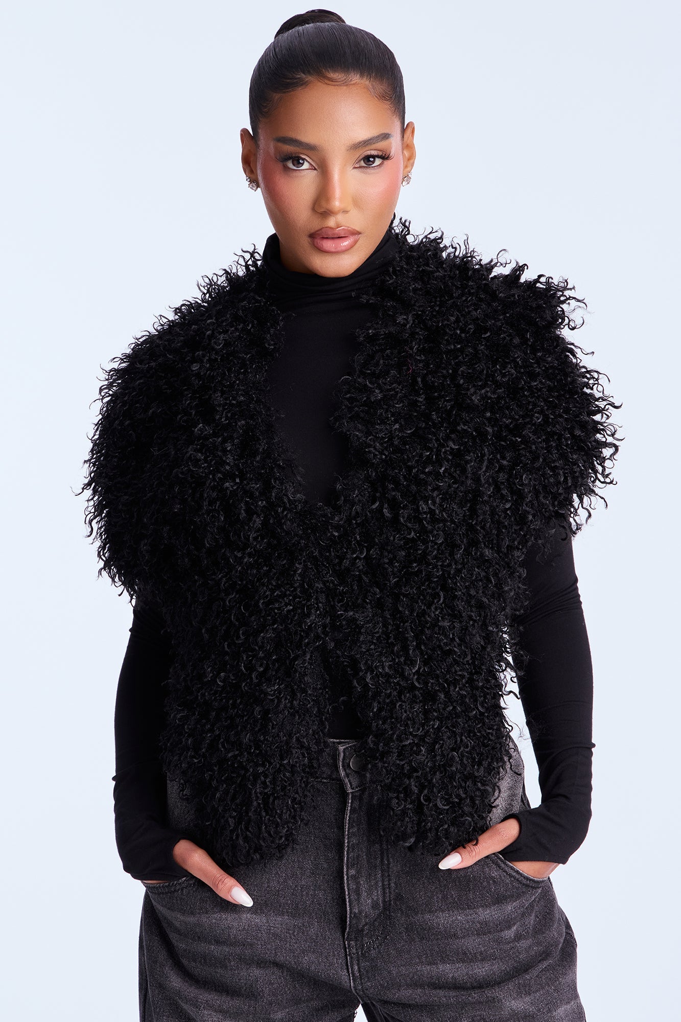 So Shaggy Body Scarf - Black