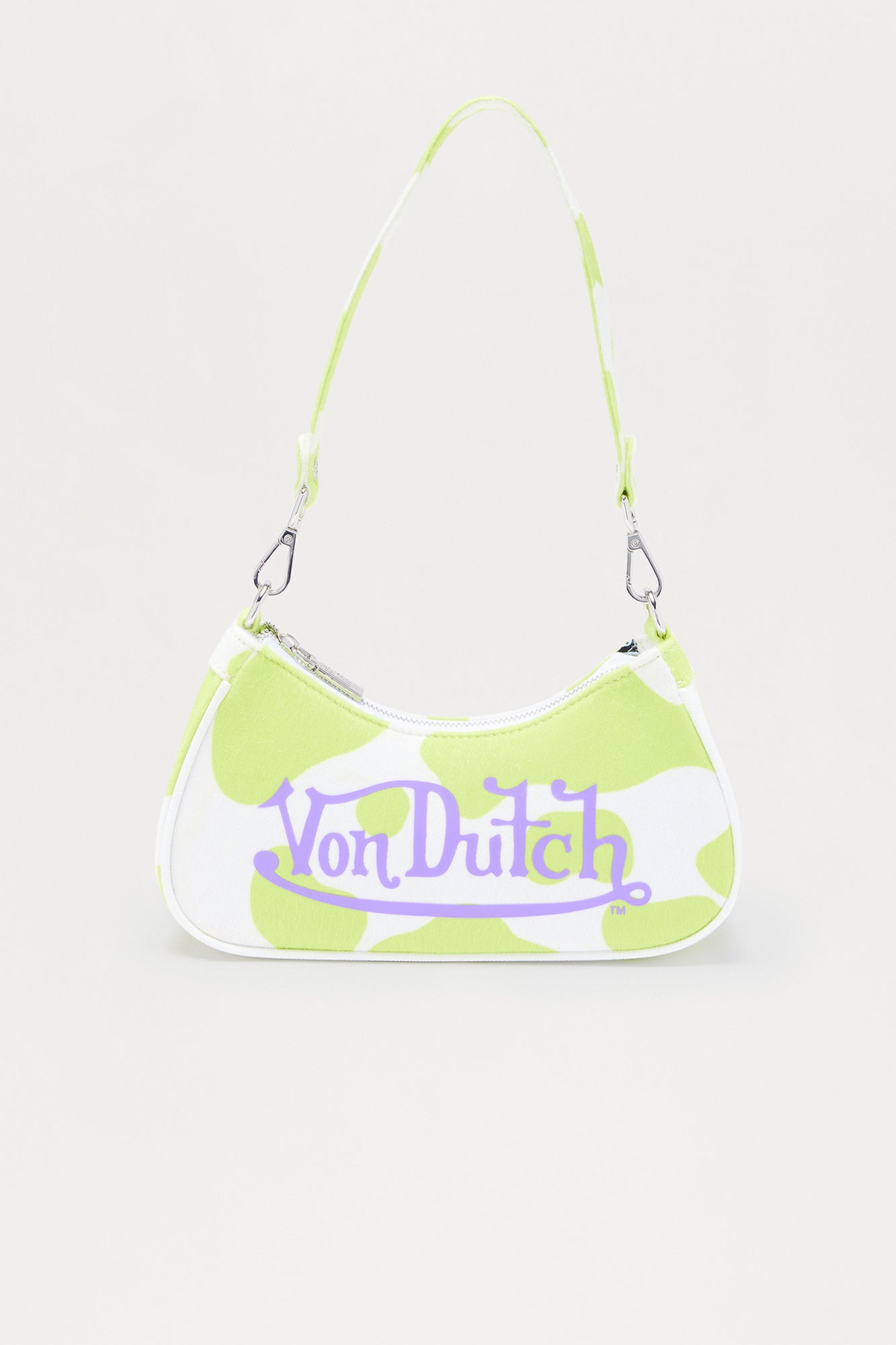 Feeling Moody Faux Leather Von Dutch Shoulder Bag - Lime 