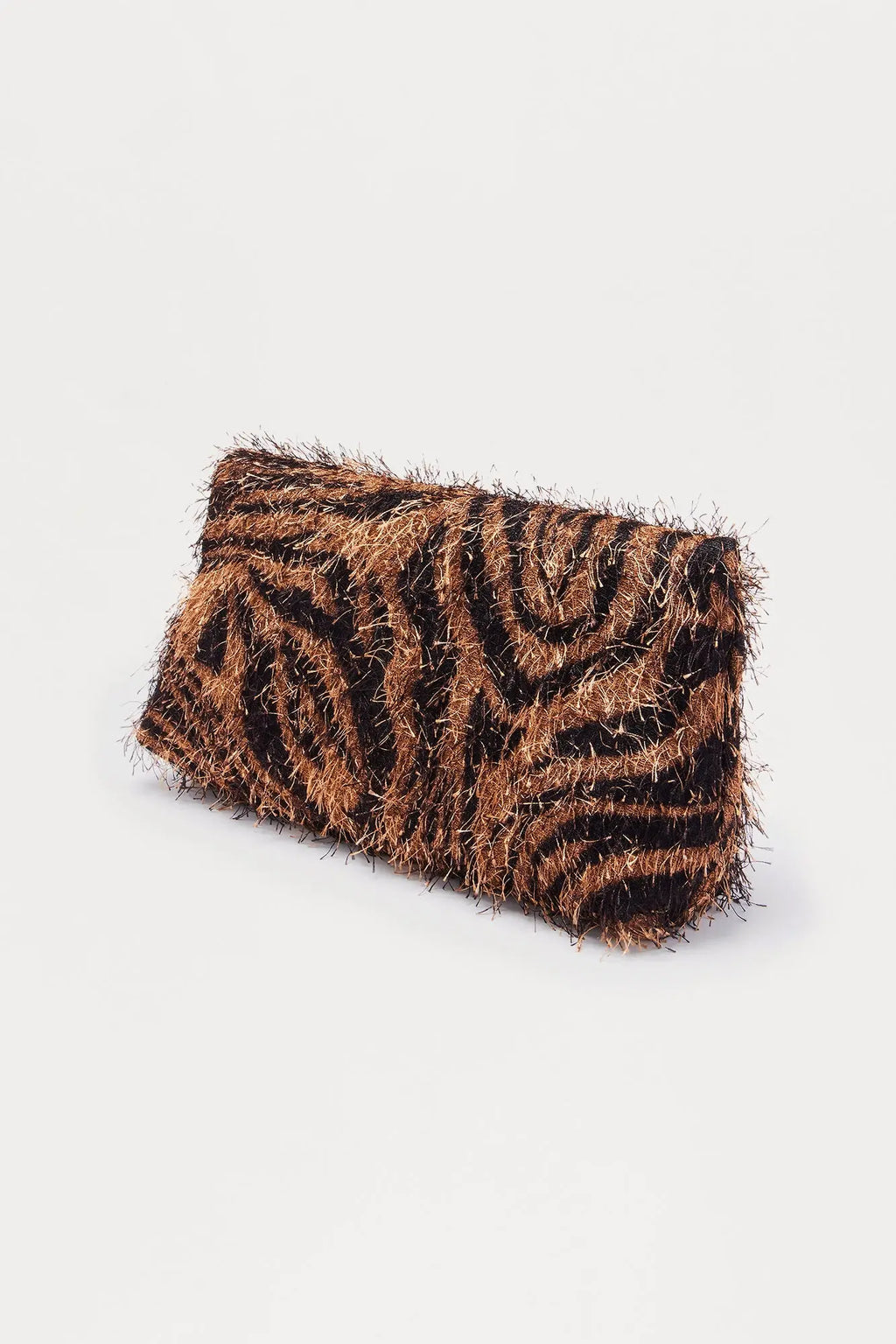 My Standard Faux Fur Shoulder Handbag - Brown/combo 