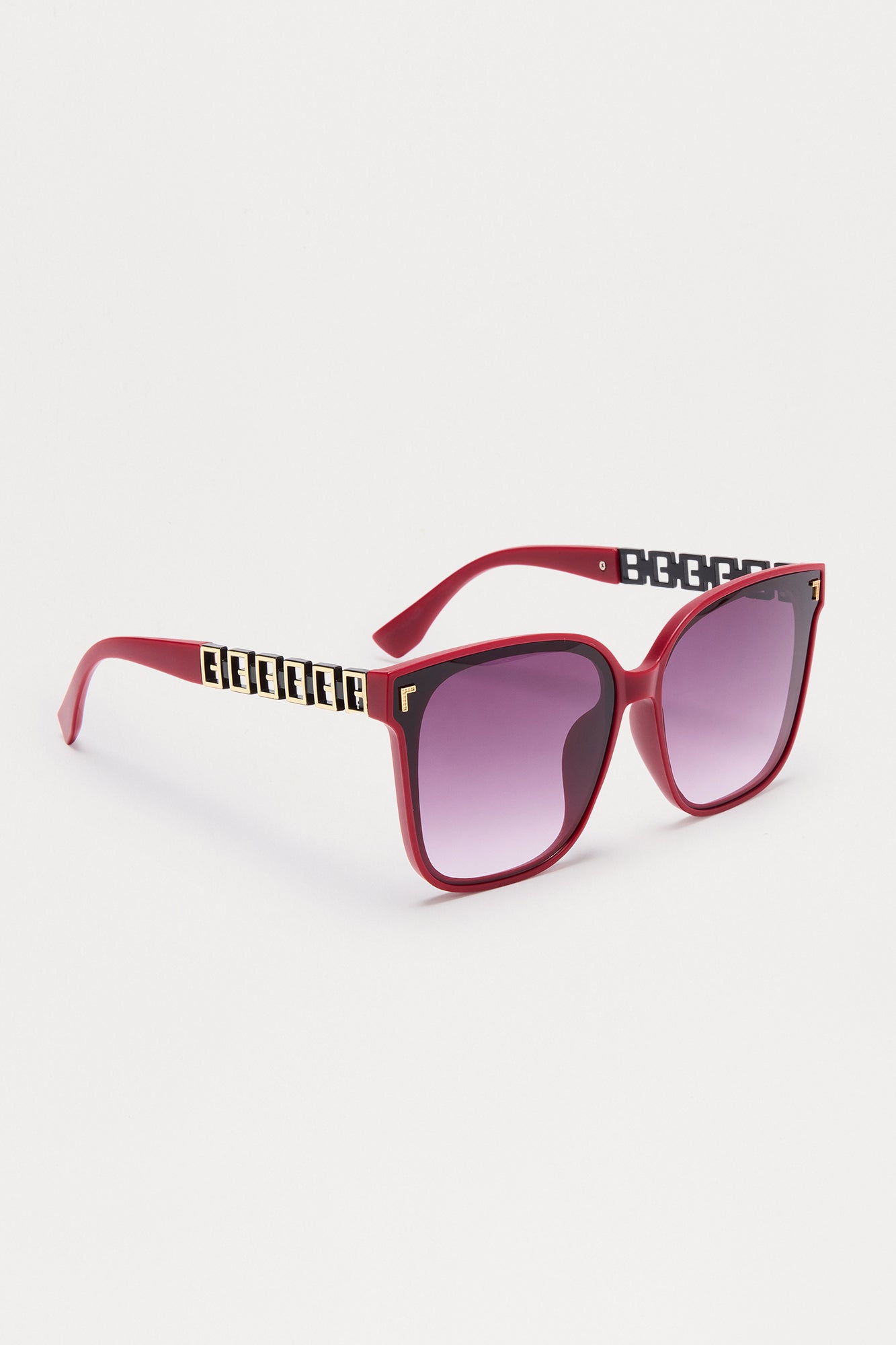 Glow Getter Square Sunglasses - Burgundy