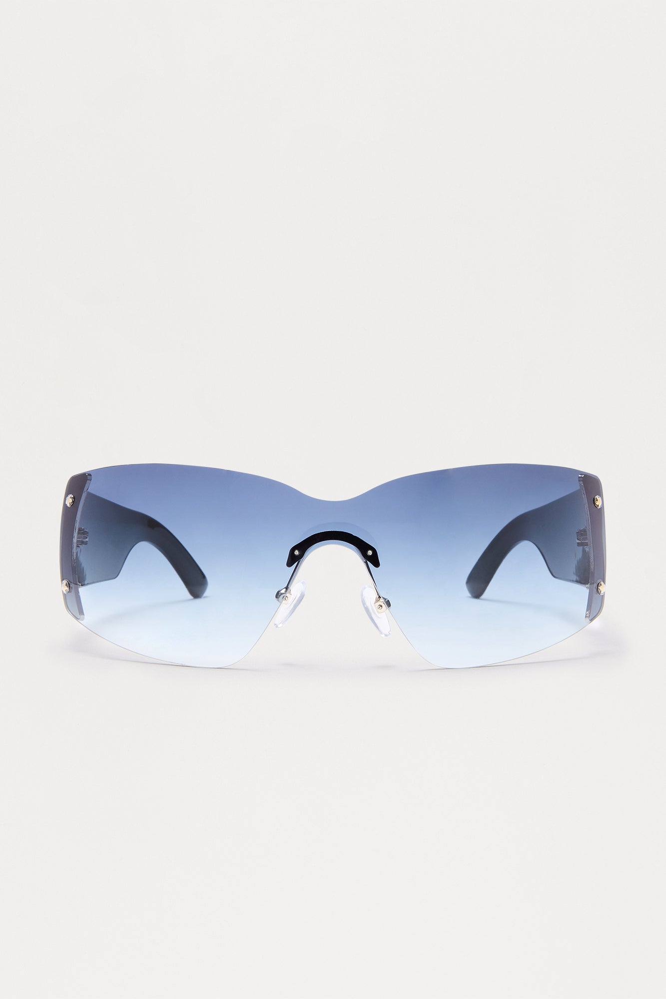 Shady Chic Shied Rimless Sunglasses - Black