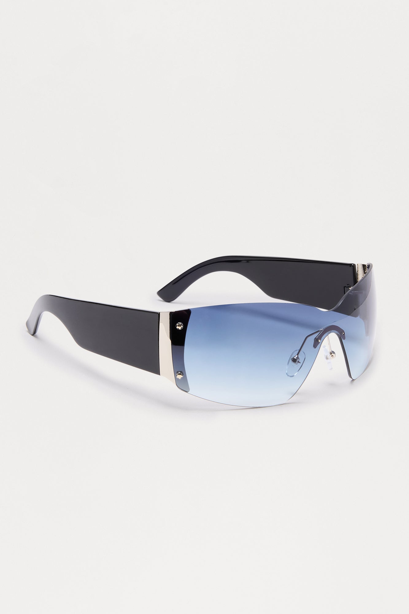 Shady Chic Shied Rimless Sunglasses - Black