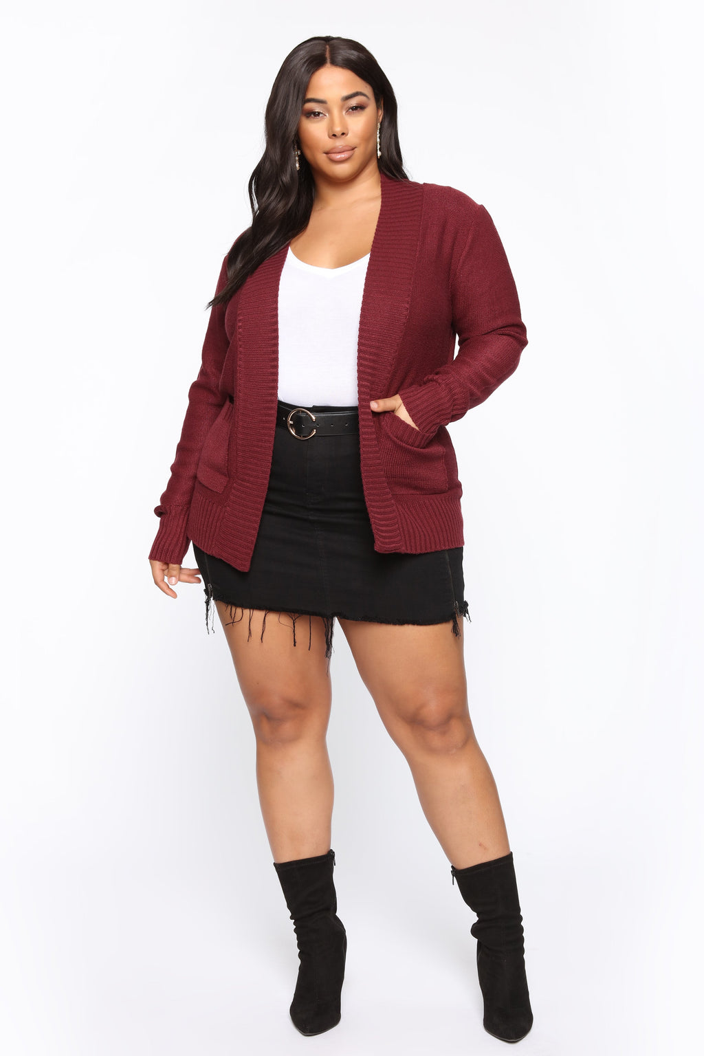 Moments After Cardigan - Burgundy