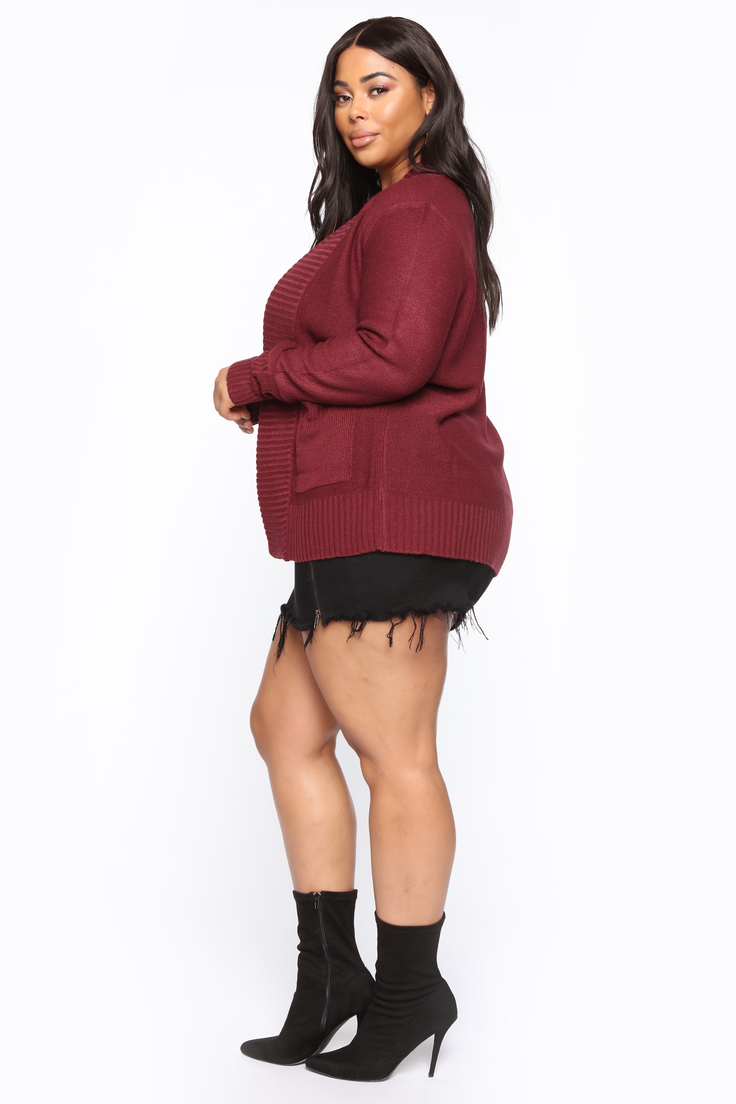 Moments After Cardigan - Burgundy