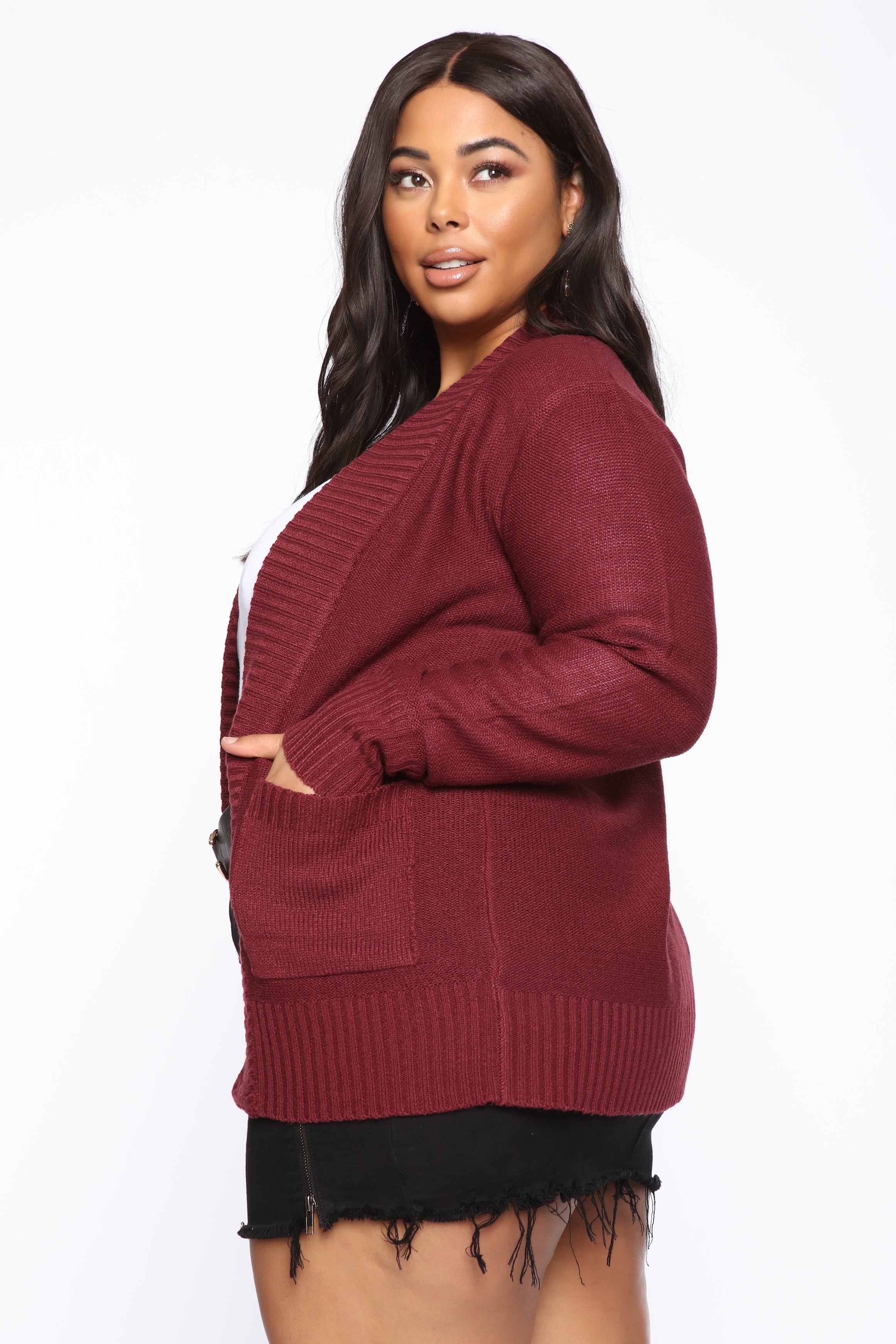 Moments After Cardigan - Burgundy