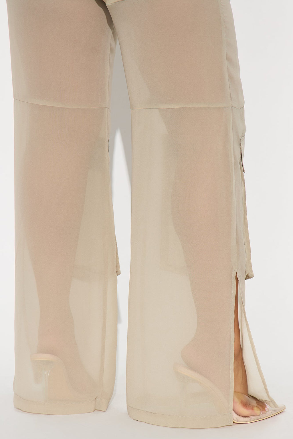 Lourdes Wide Leg Sheer Pant 32″ - Stone