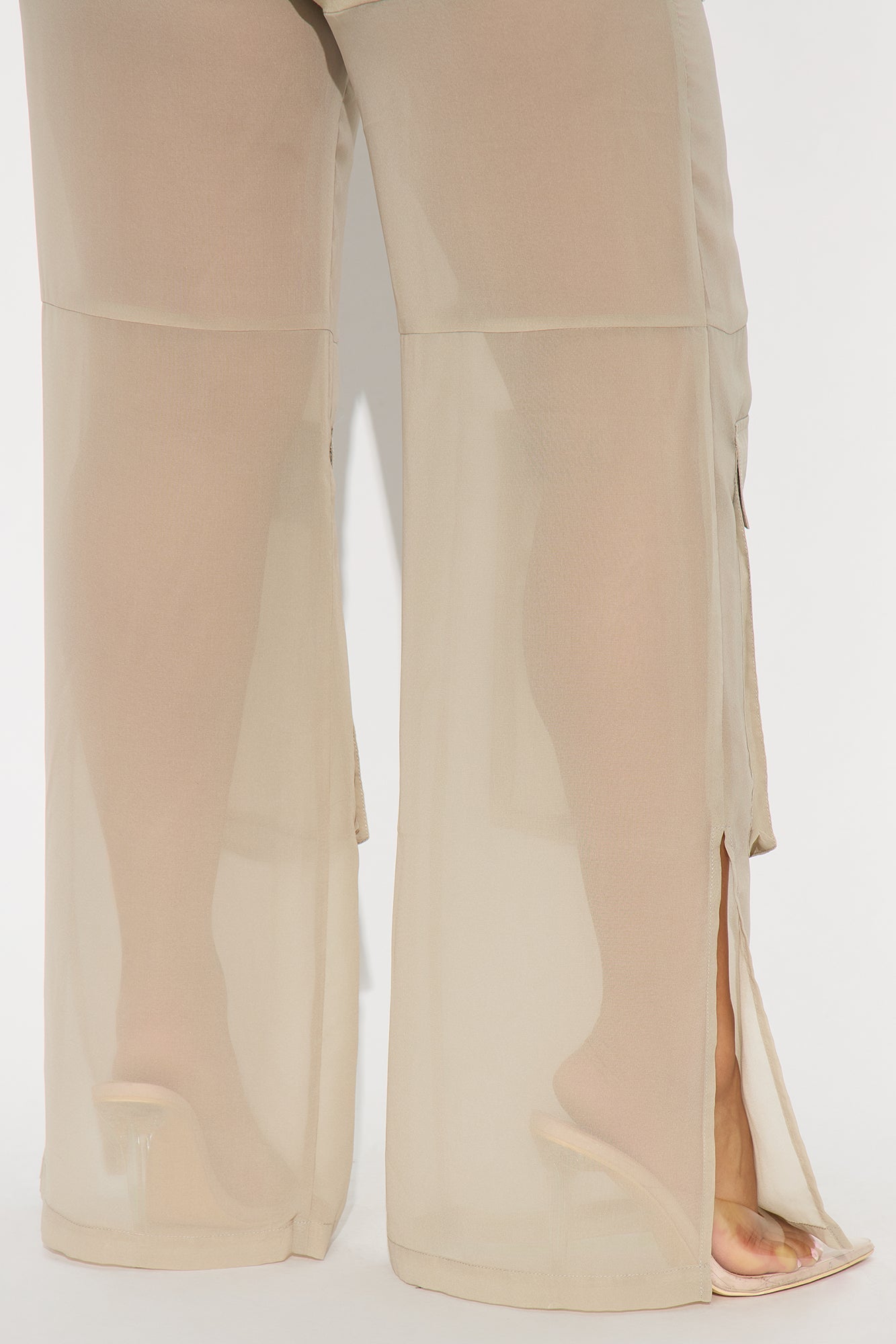 Lourdes Wide Leg Sheer Pant 32″ - Stone