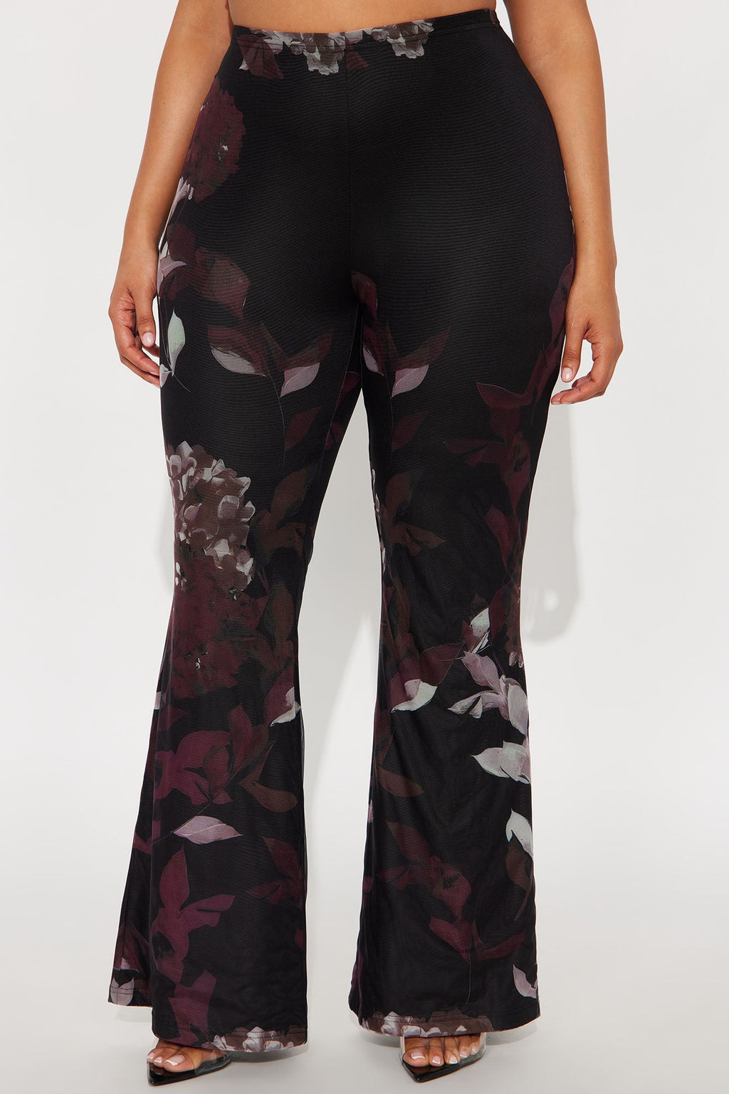 Garden Muse Mesh Flare Pant 32″ - Burgundy/combo 
