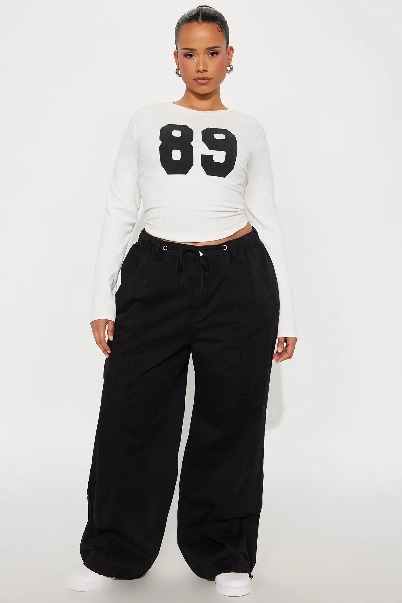 Olivia Wide Leg Jogger - Black Wash 