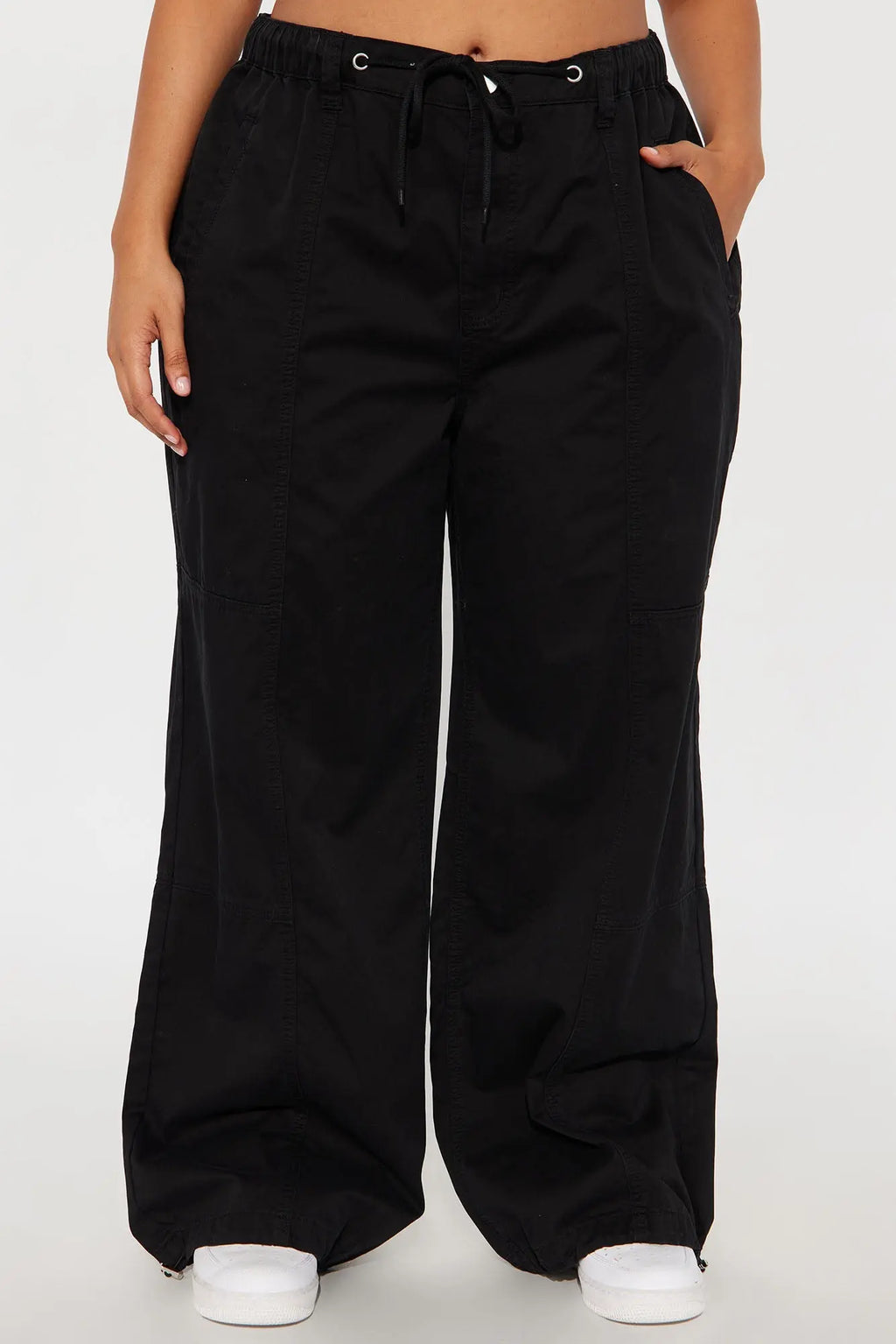 Olivia Wide Leg Jogger - Black Wash 