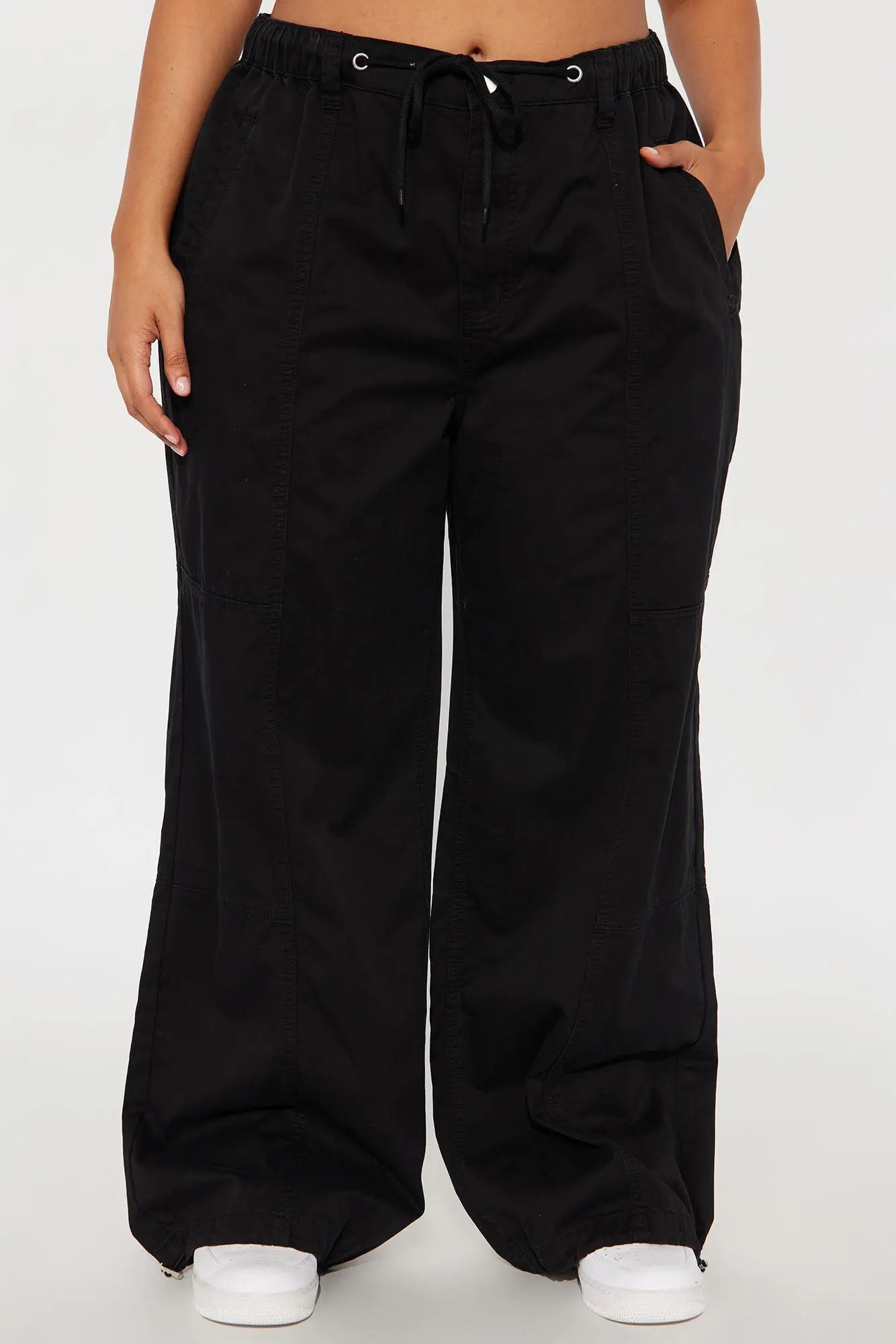 Olivia Wide Leg Jogger - Black Wash 