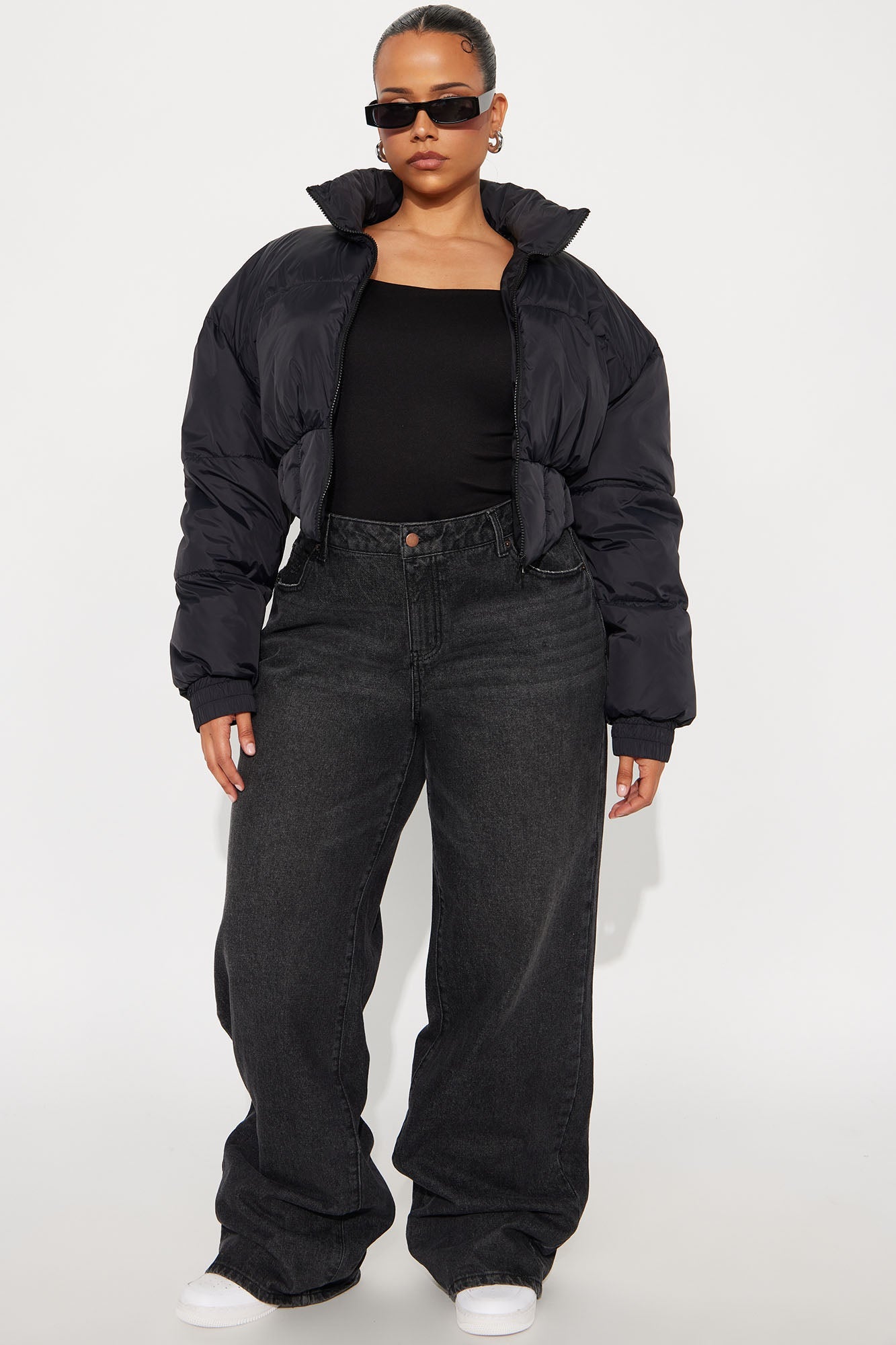 Janet Corset Puffer Jacket - Black 
