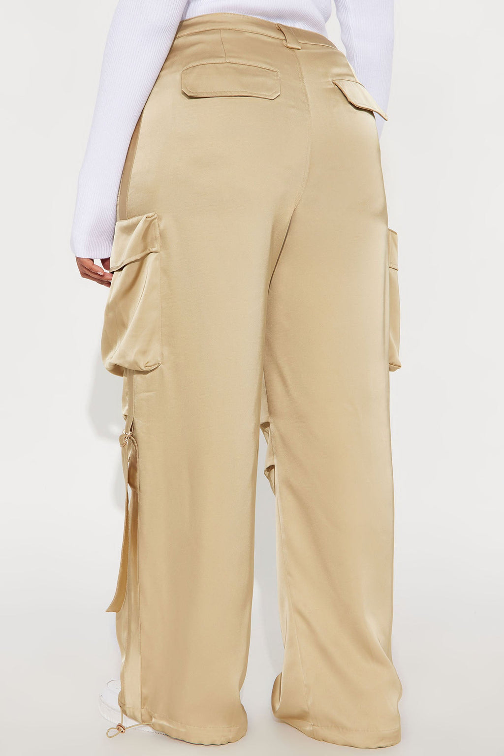 Carlee Satin Jogger Cargo Pant 32 - Gold 