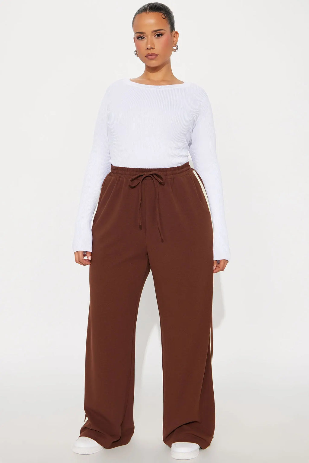 Point Of View Track Trouser Pant - Brown/combo 