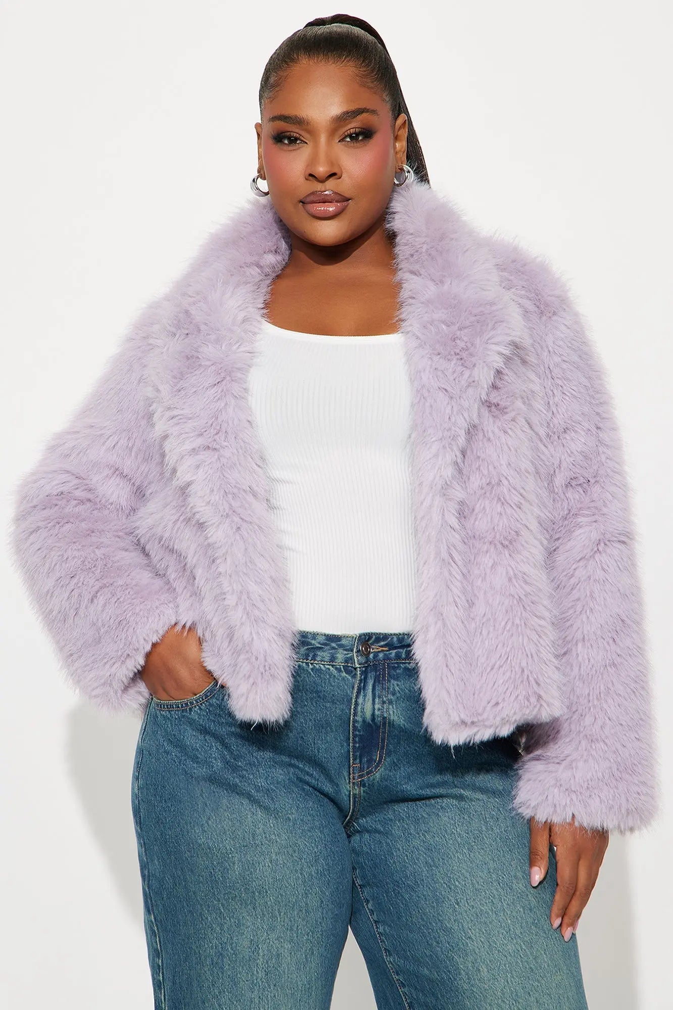 Kennedy Faux Fur Coat - Lilac 