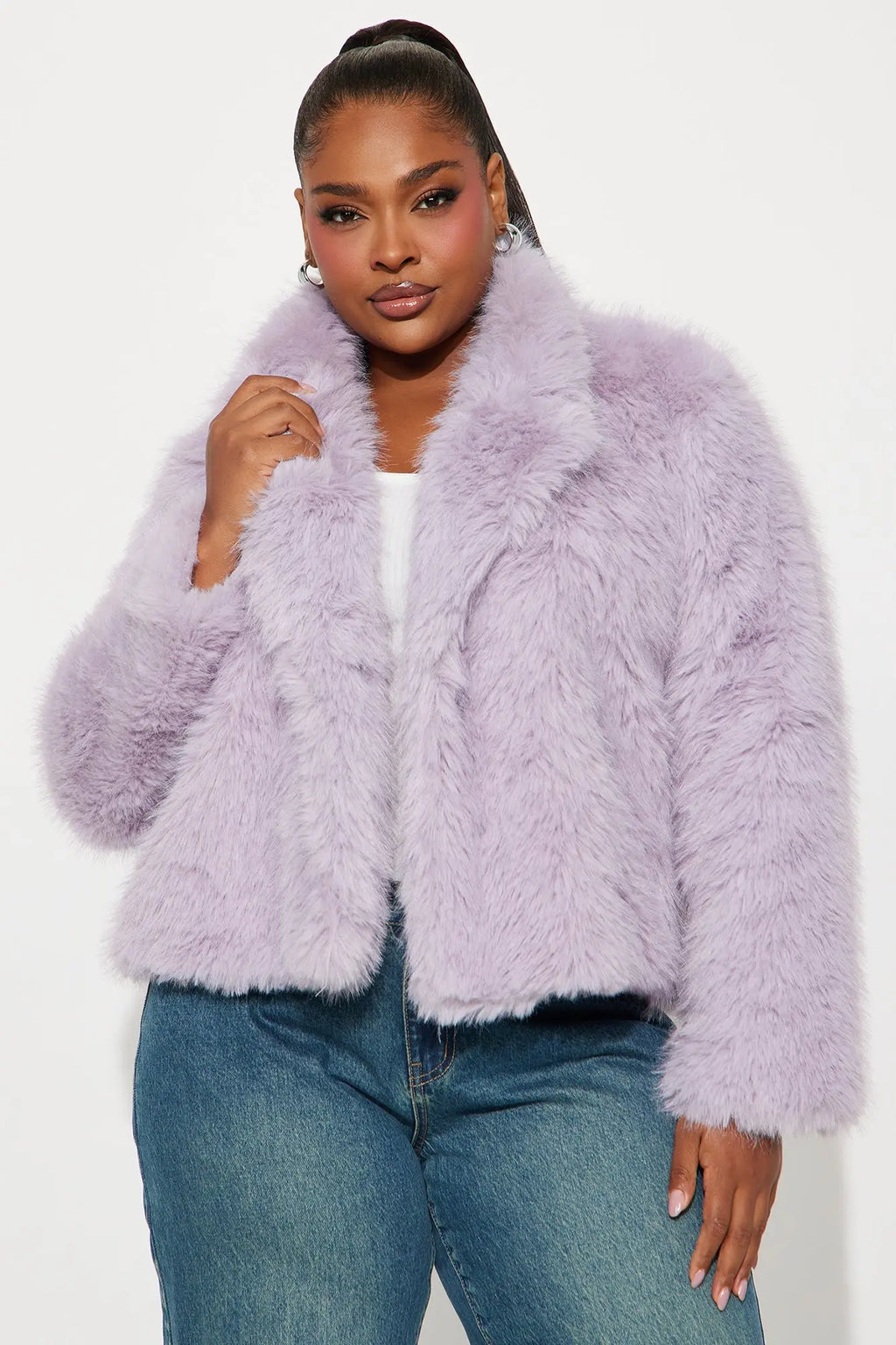 Kennedy Faux Fur Coat - Lilac 