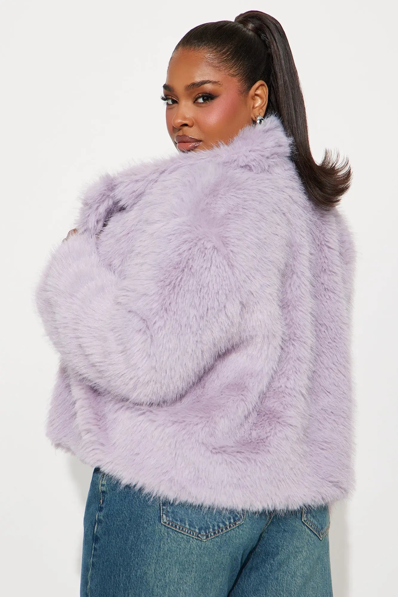 Kennedy Faux Fur Coat - Lilac 