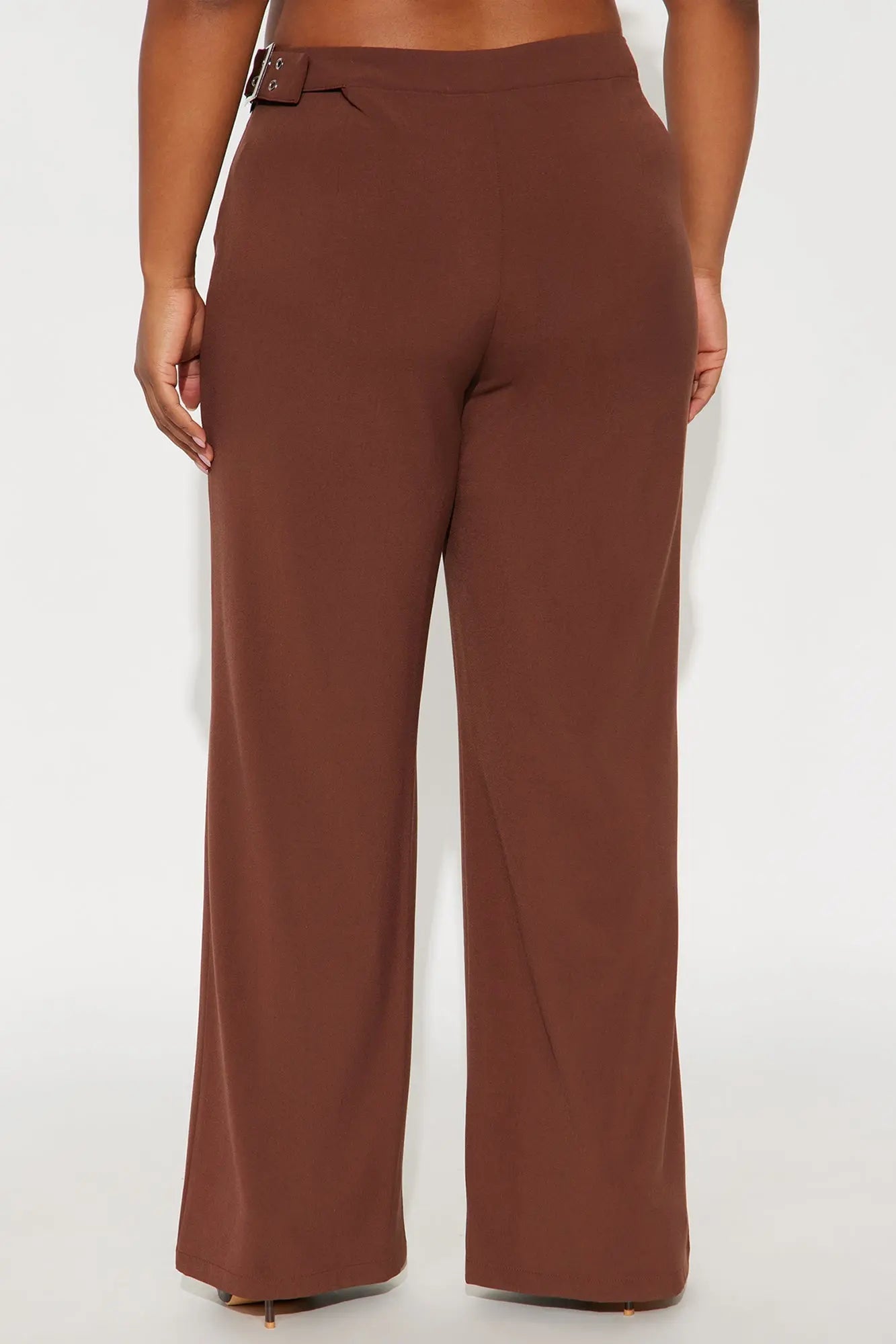 Set The Standard Cut Out Wide Leg Pant 33″ - Chocolate 