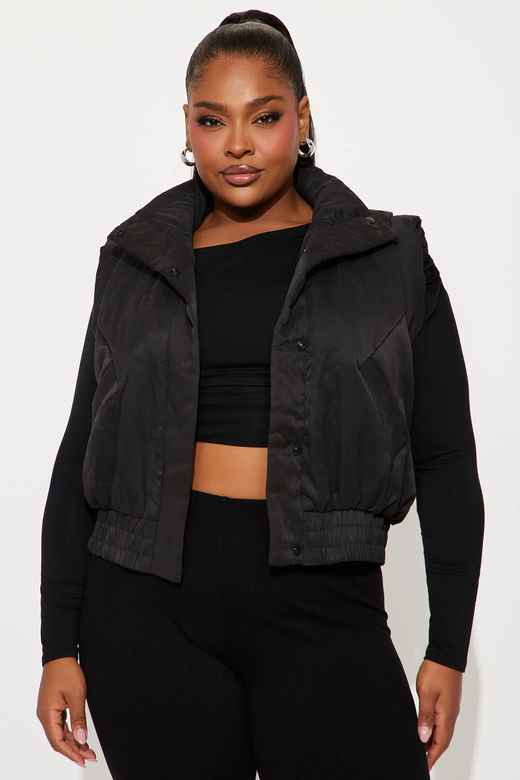 Cabin Cutie Puffer Vest - Black 