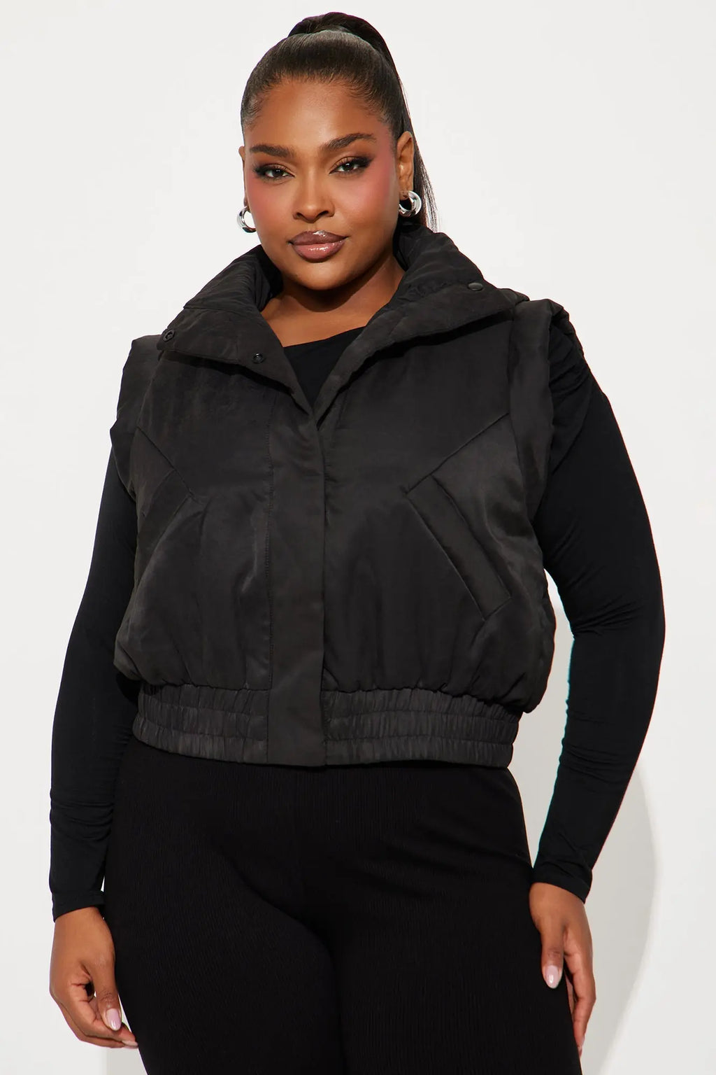 Cabin Cutie Puffer Vest - Black 