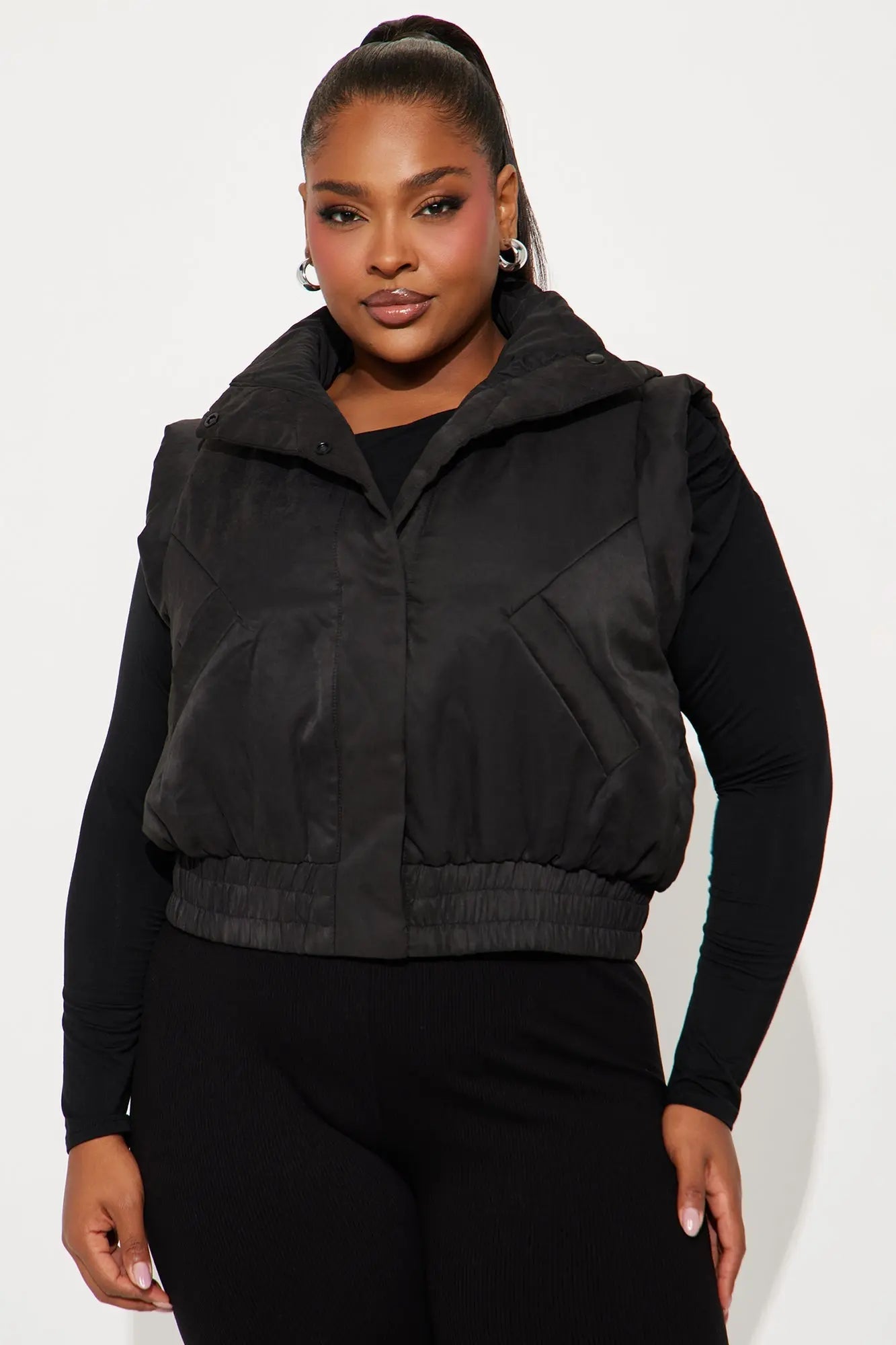 Cabin Cutie Puffer Vest - Black 