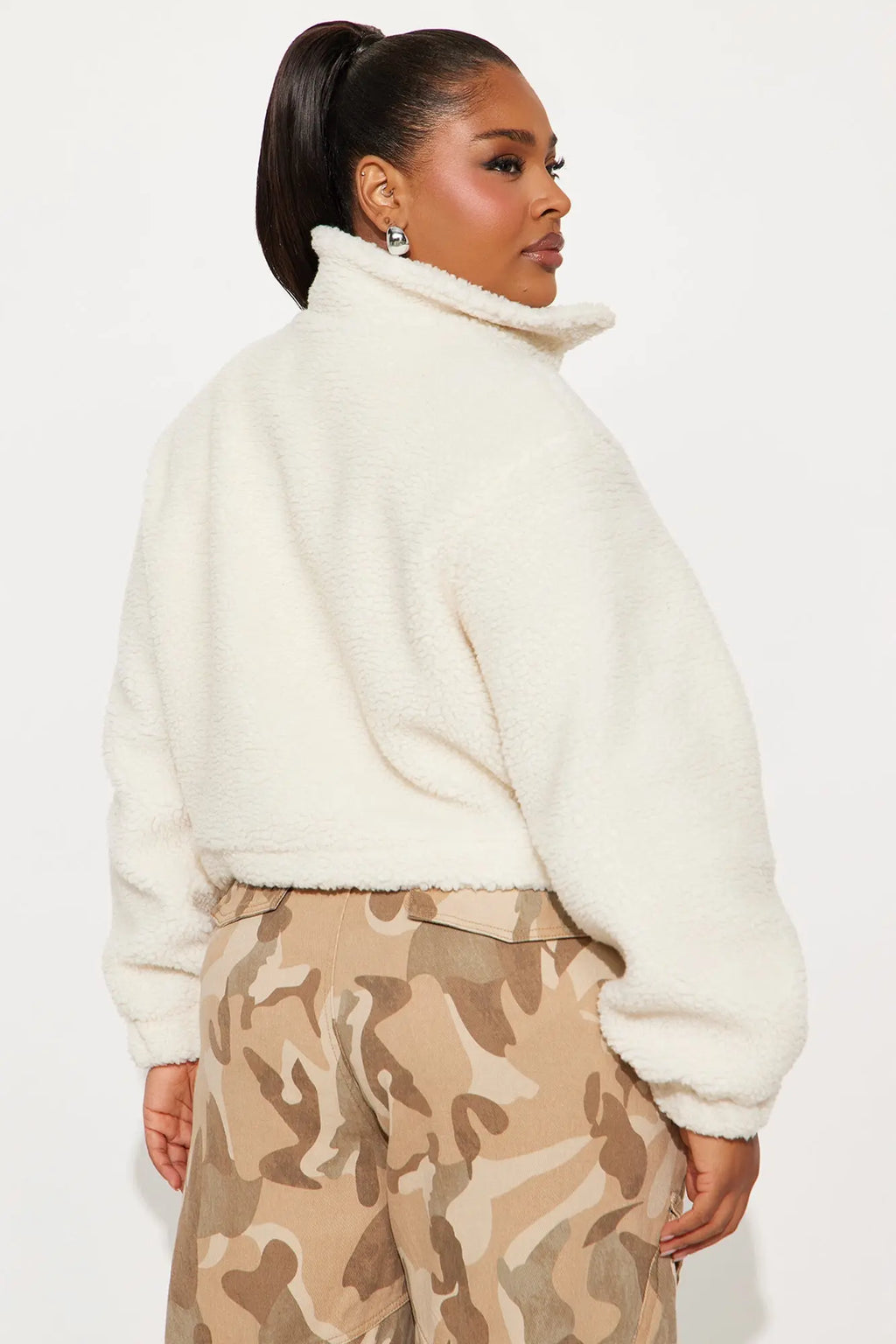 Cozy Cove Faux Sherpa Coat - Cream/combo 