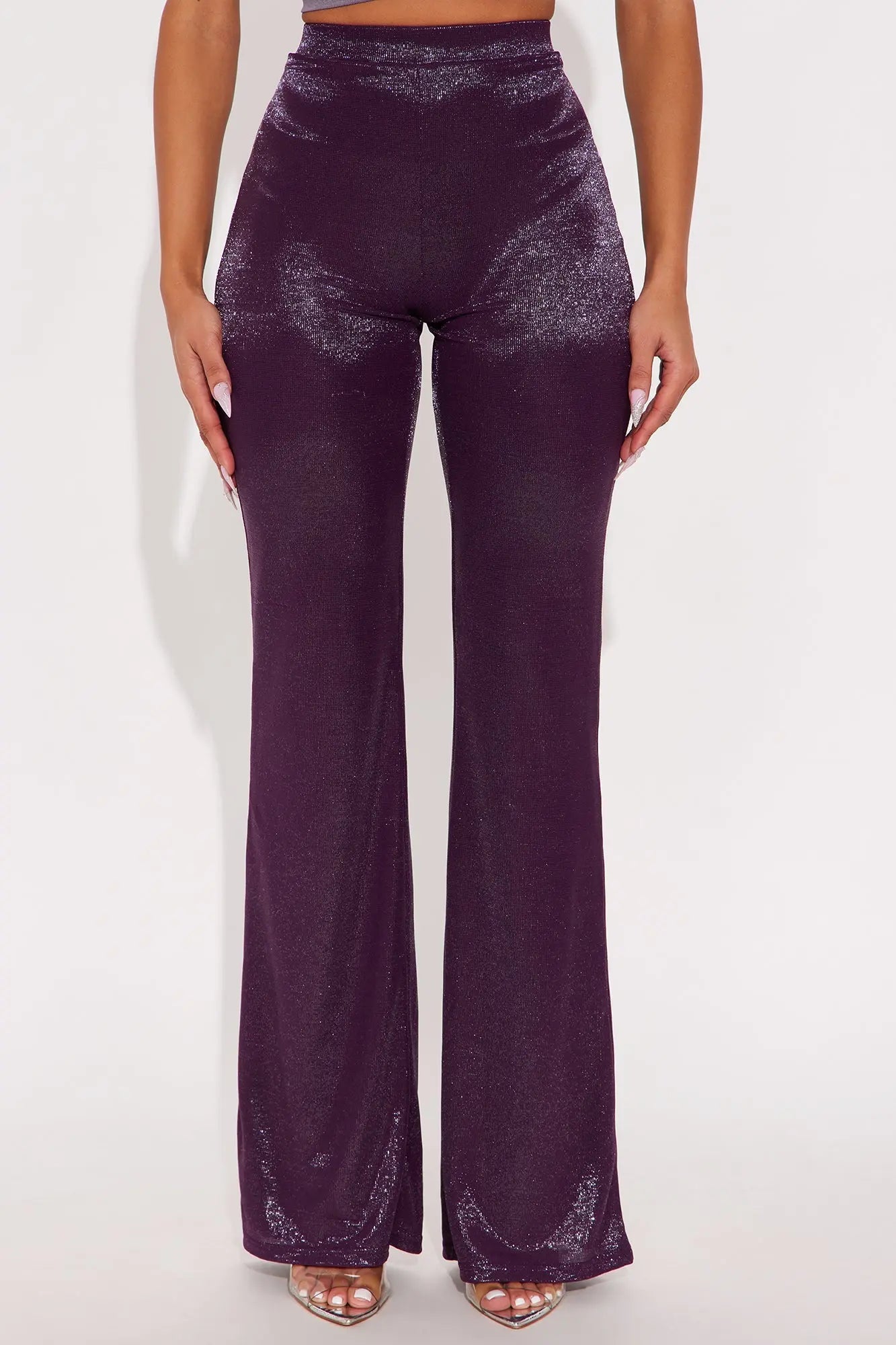 Star Of The Night Shimmer Flare Pant 33″ - Plum 