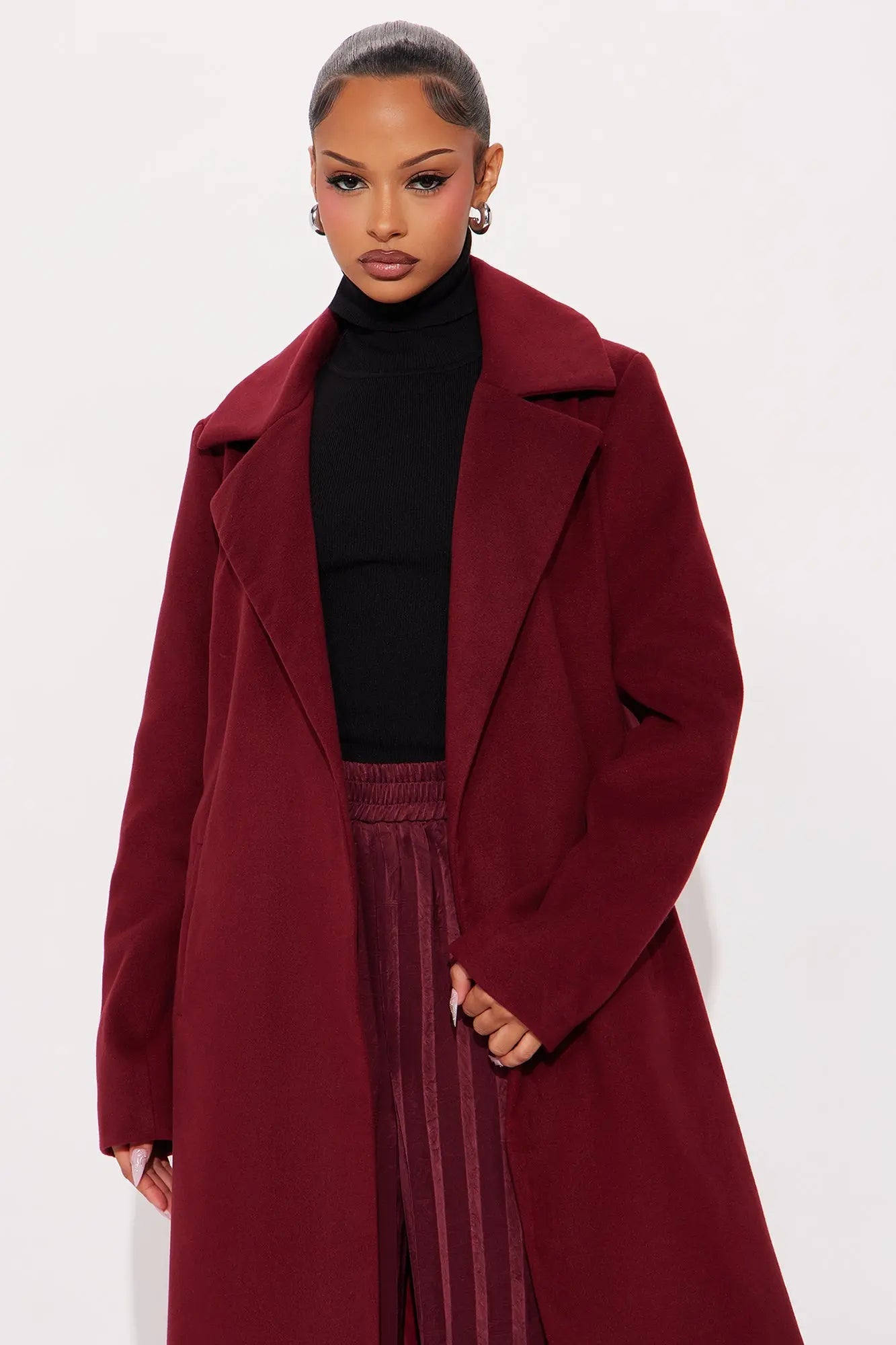 Upper East Side Coat - Burgundy 