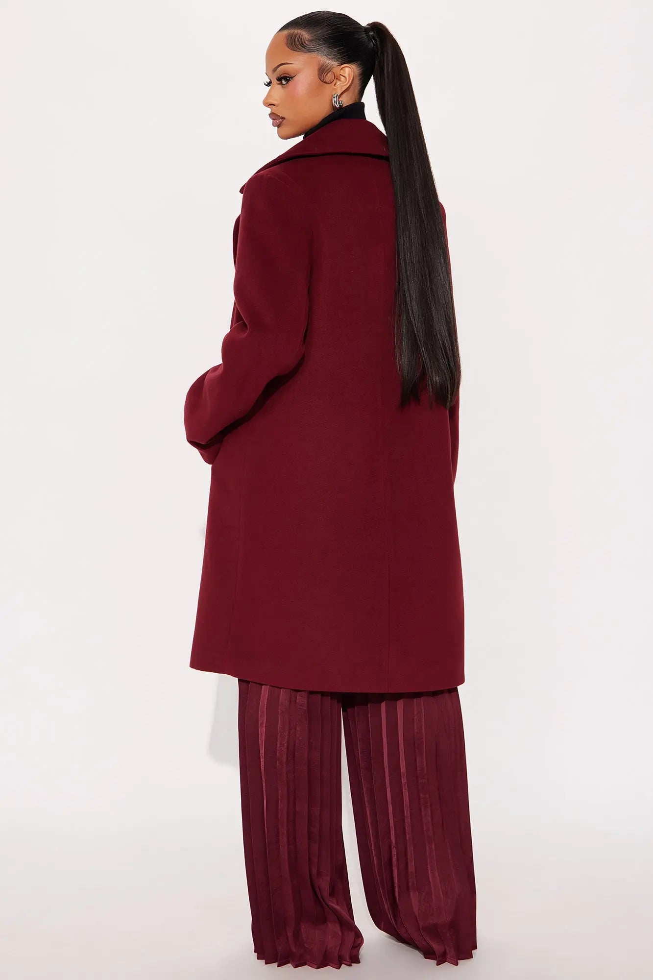 Upper East Side Coat - Burgundy 