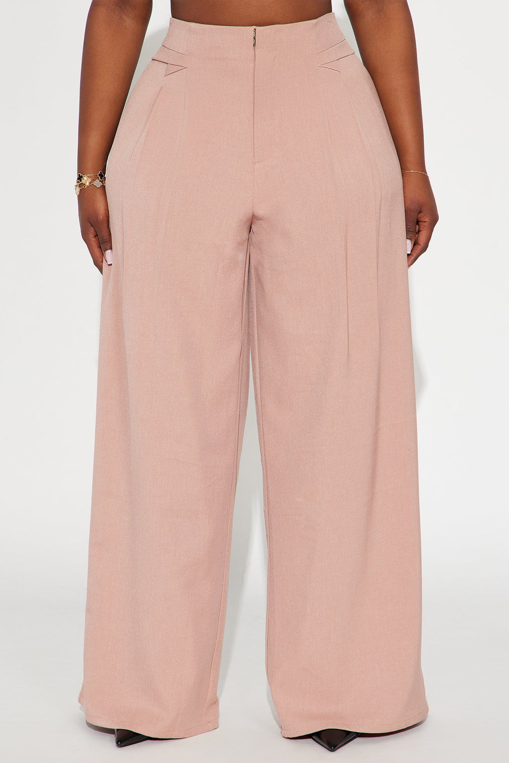 Level You Up Wide Leg Twill Pant 32″ - Mauve 