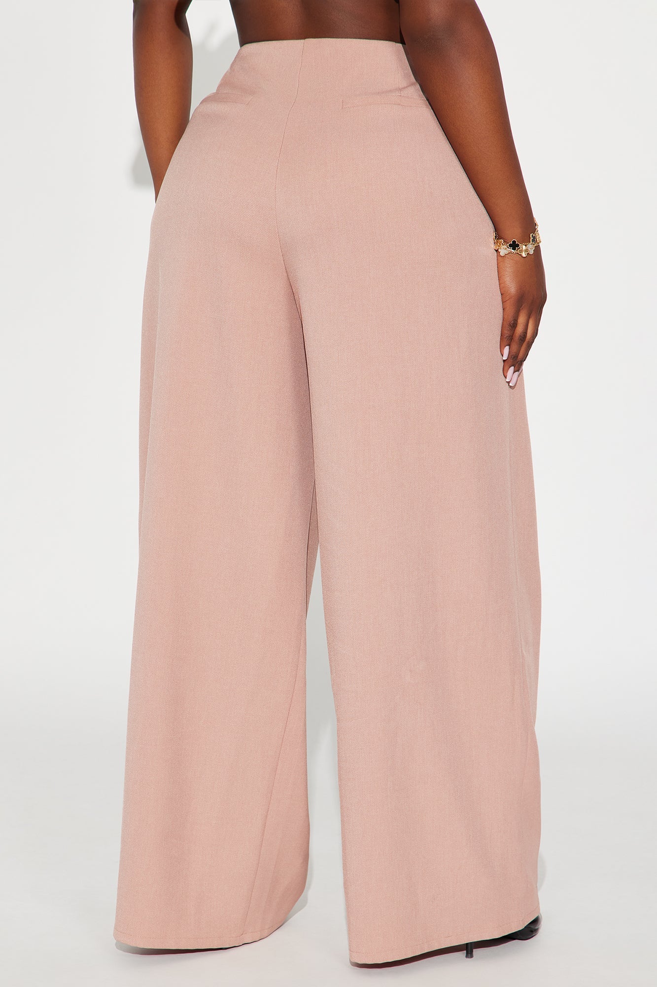 Level You Up Wide Leg Twill Pant 32″ - Mauve 