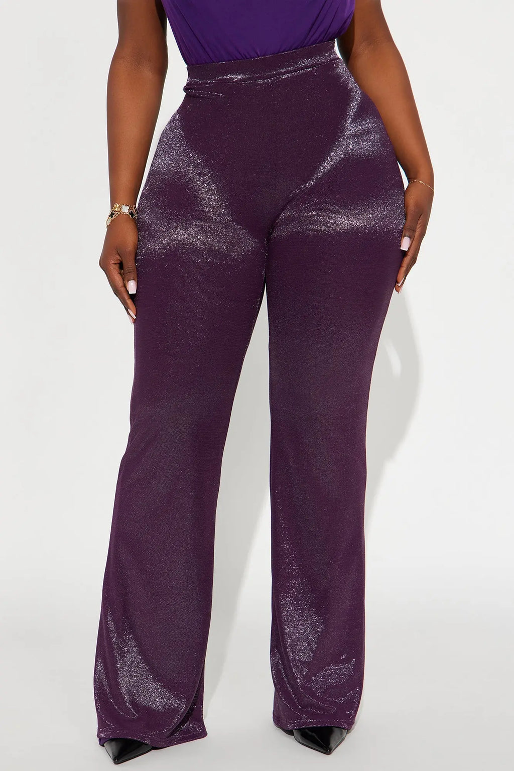 Star Of The Night Shimmer Flare Pant 33″ - Plum 