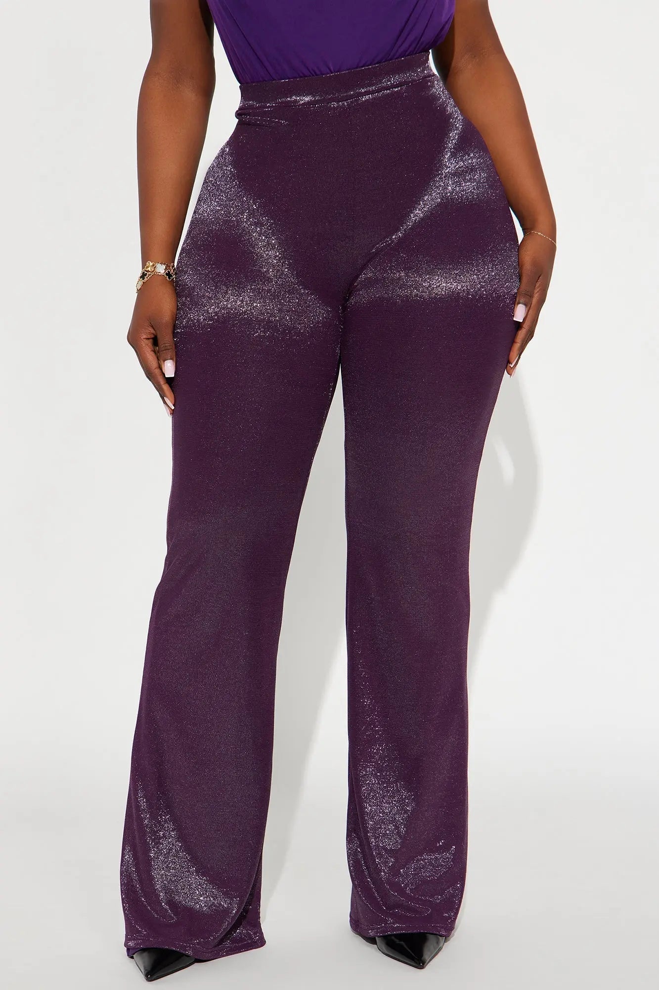 Star Of The Night Shimmer Flare Pant 33″ - Plum 
