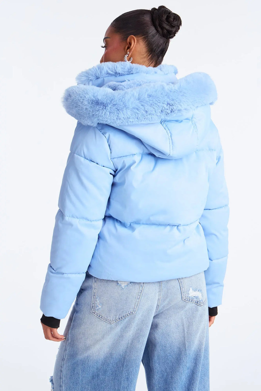 Put It On Ice Hooded Puffer Jacket - Blue 