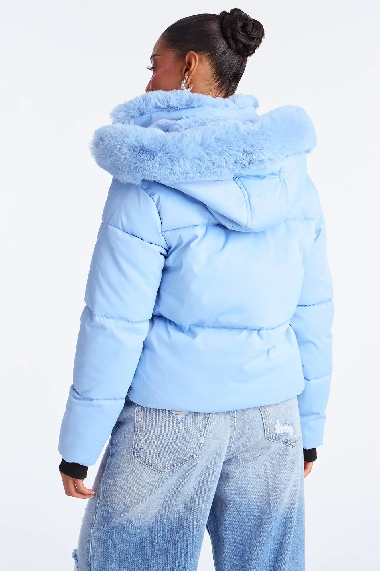 Put It On Ice Hooded Puffer Jacket - Blue 