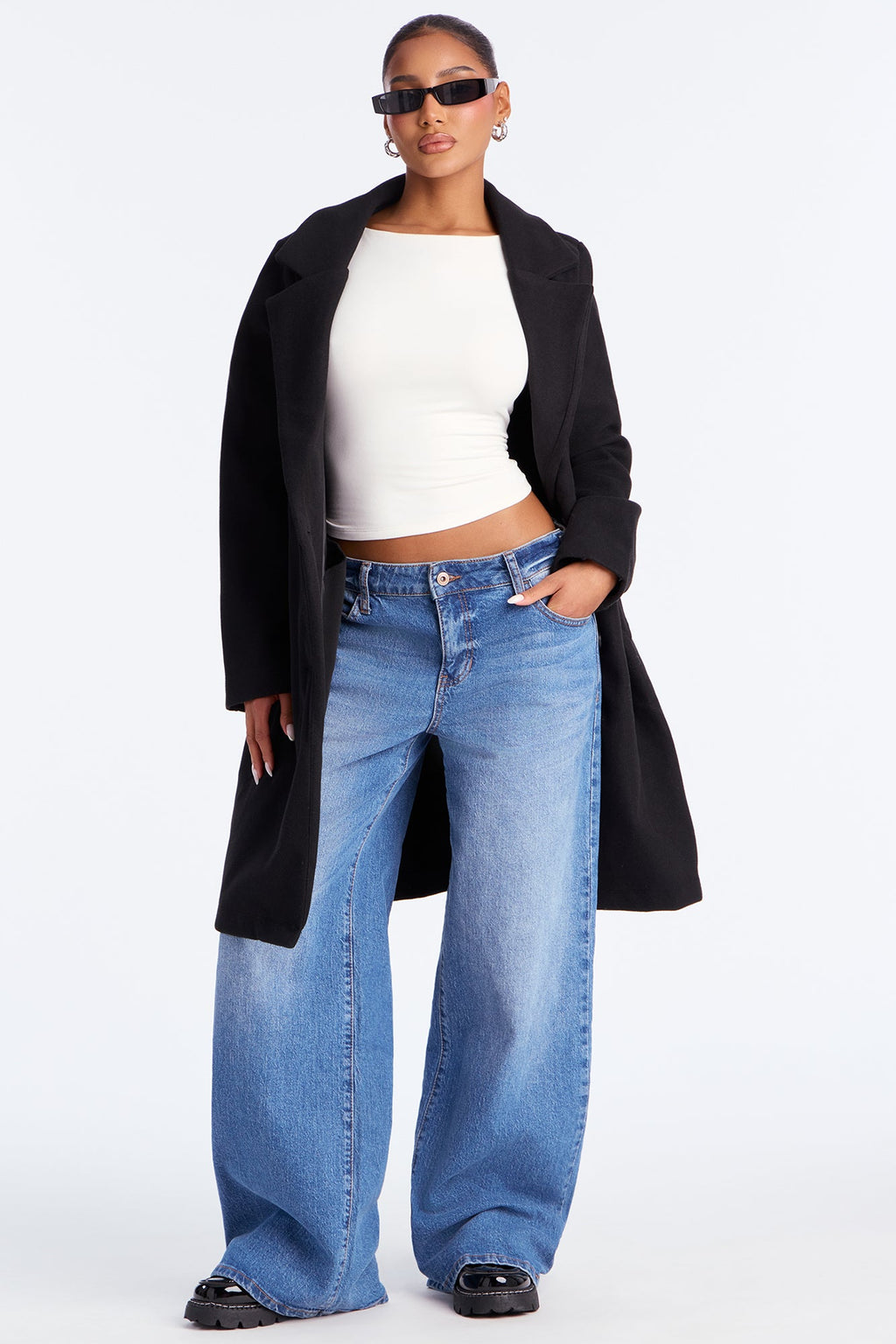 Hit The Town Button Up Coat - Black