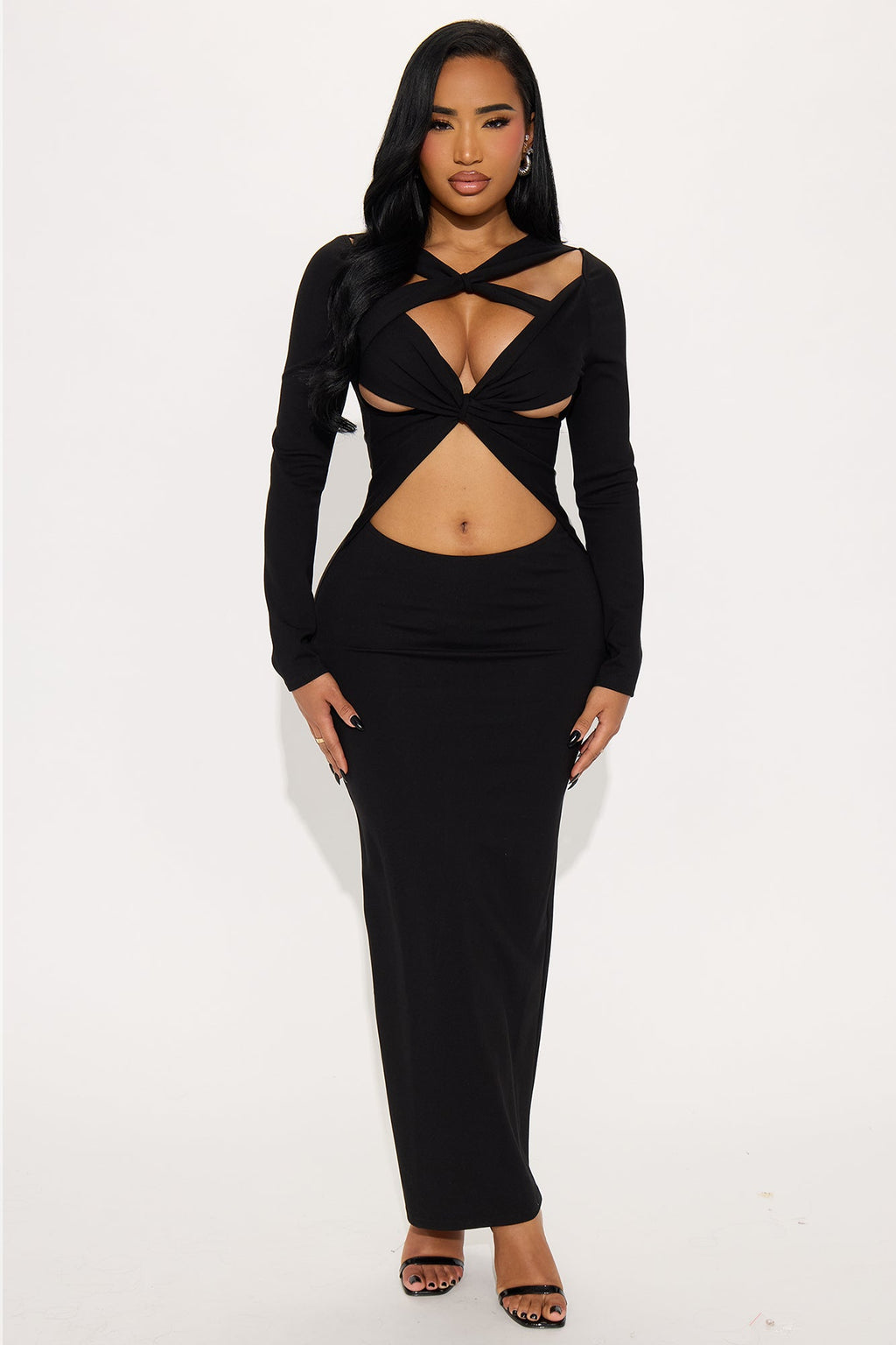 On Fleek Cut Out Maxi Dress - Black