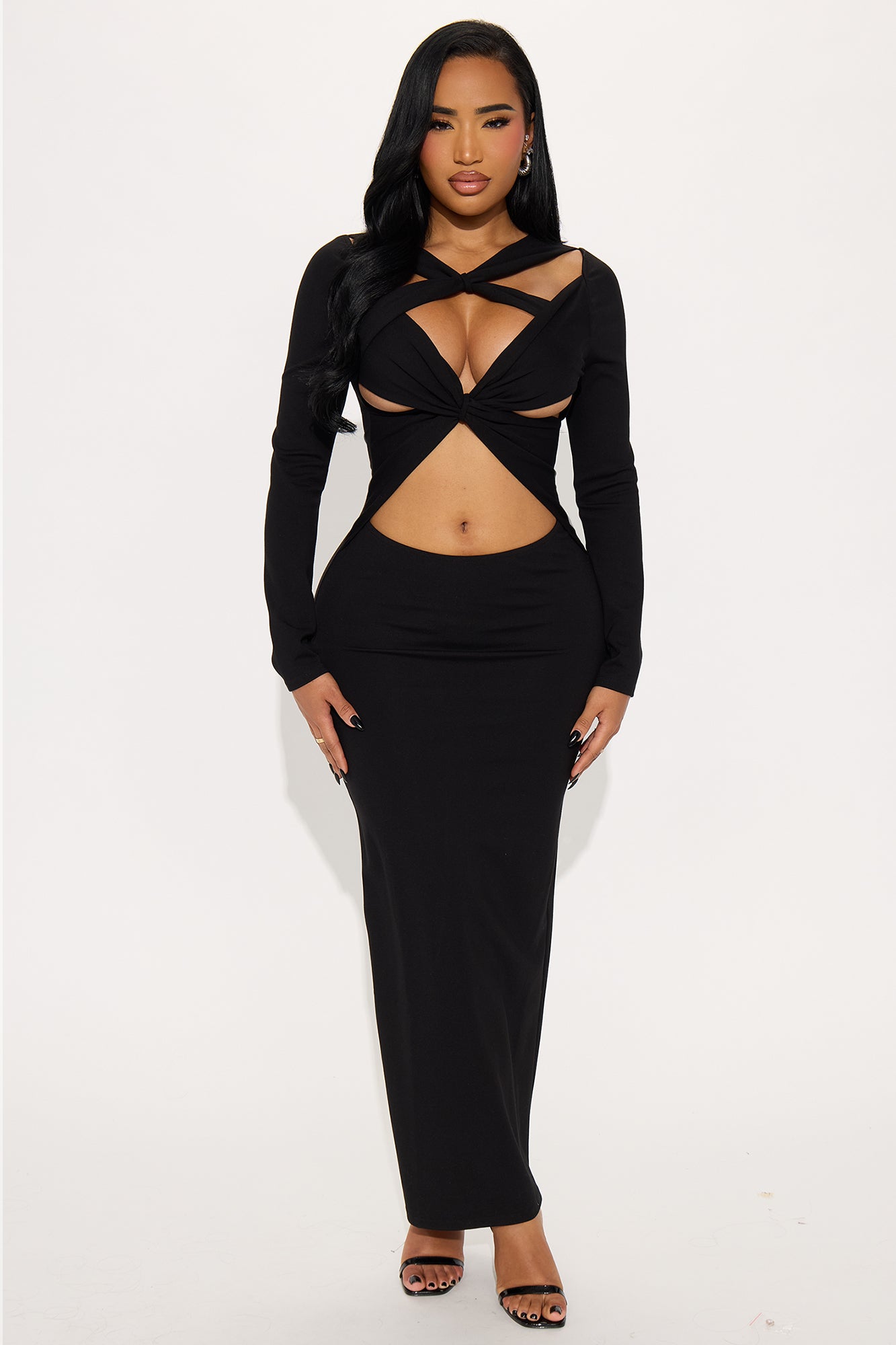 On Fleek Cut Out Maxi Dress - Black