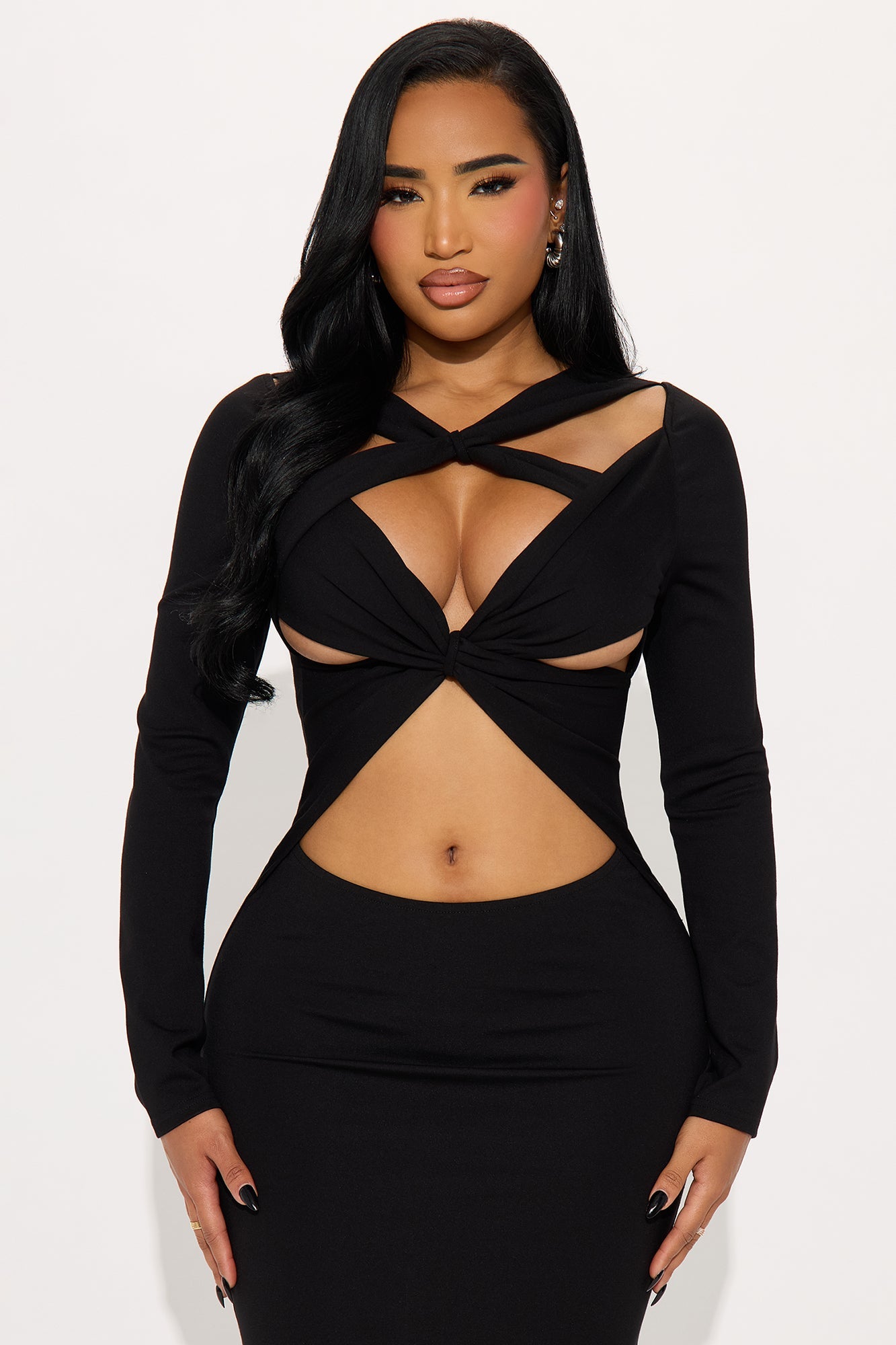 On Fleek Cut Out Maxi Dress - Black