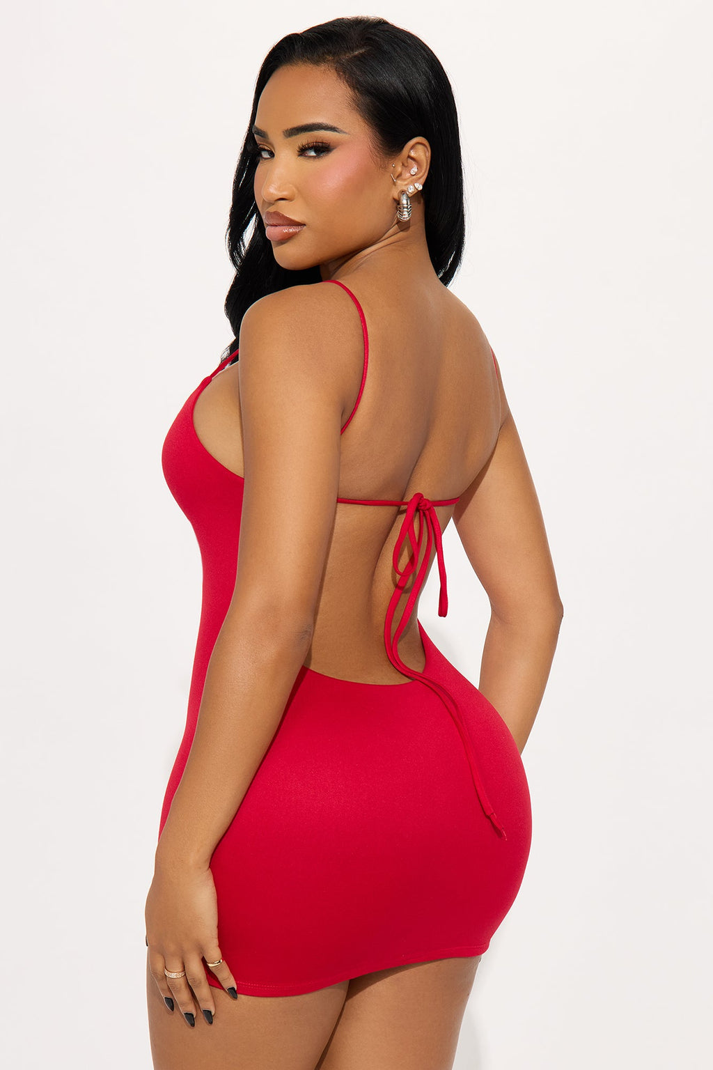 Dali Double Lined Micro Mini Dress - Red