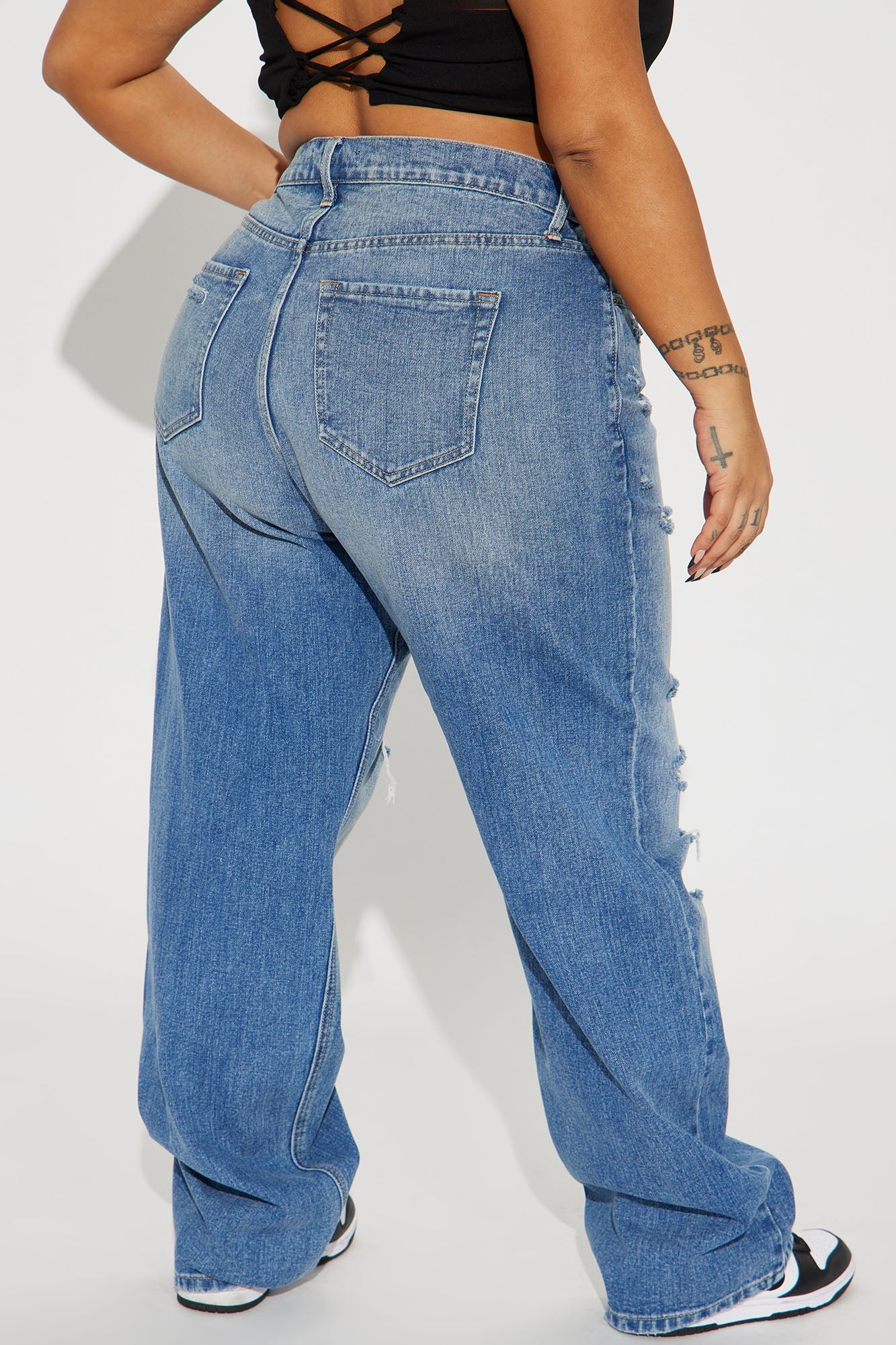 On Trend 90's Baggy Jeans - Medium Blue Wash