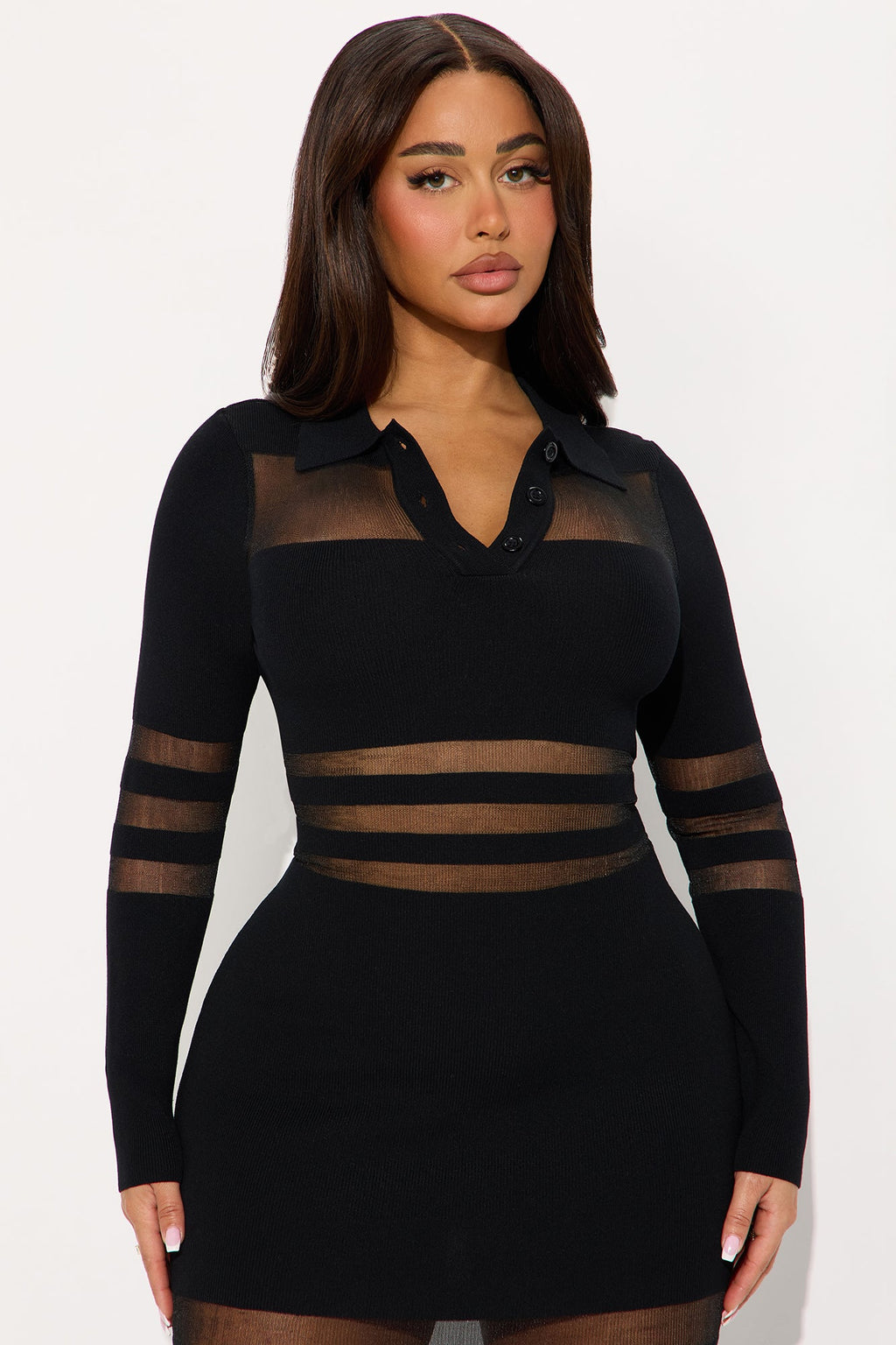 Hot Deluxe Sheer Mesh Maxi Dress - Black