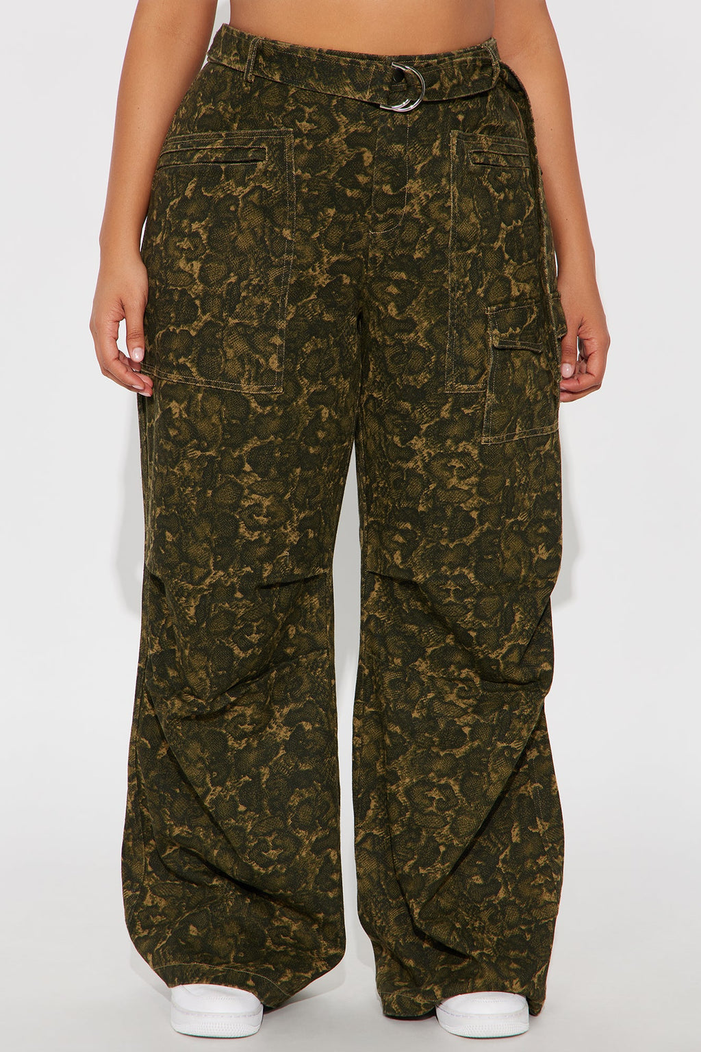 No Other Choice Twill Rigid Wide Leg Leopard Pant 32 - Leopard 