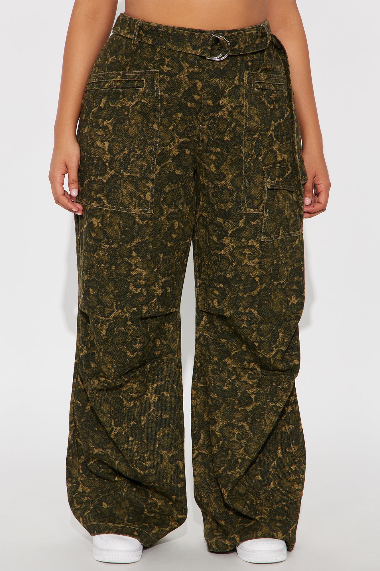 No Other Choice Twill Rigid Wide Leg Leopard Pant 32 - Leopard 