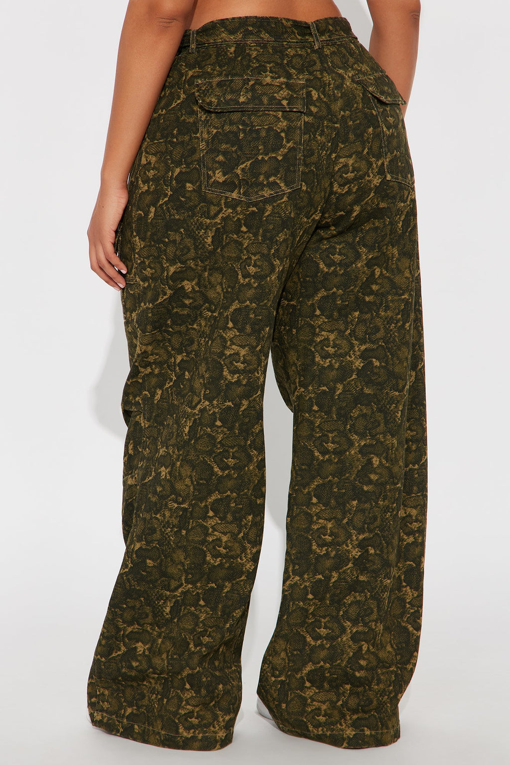 No Other Choice Twill Rigid Wide Leg Leopard Pant 32 - Leopard 