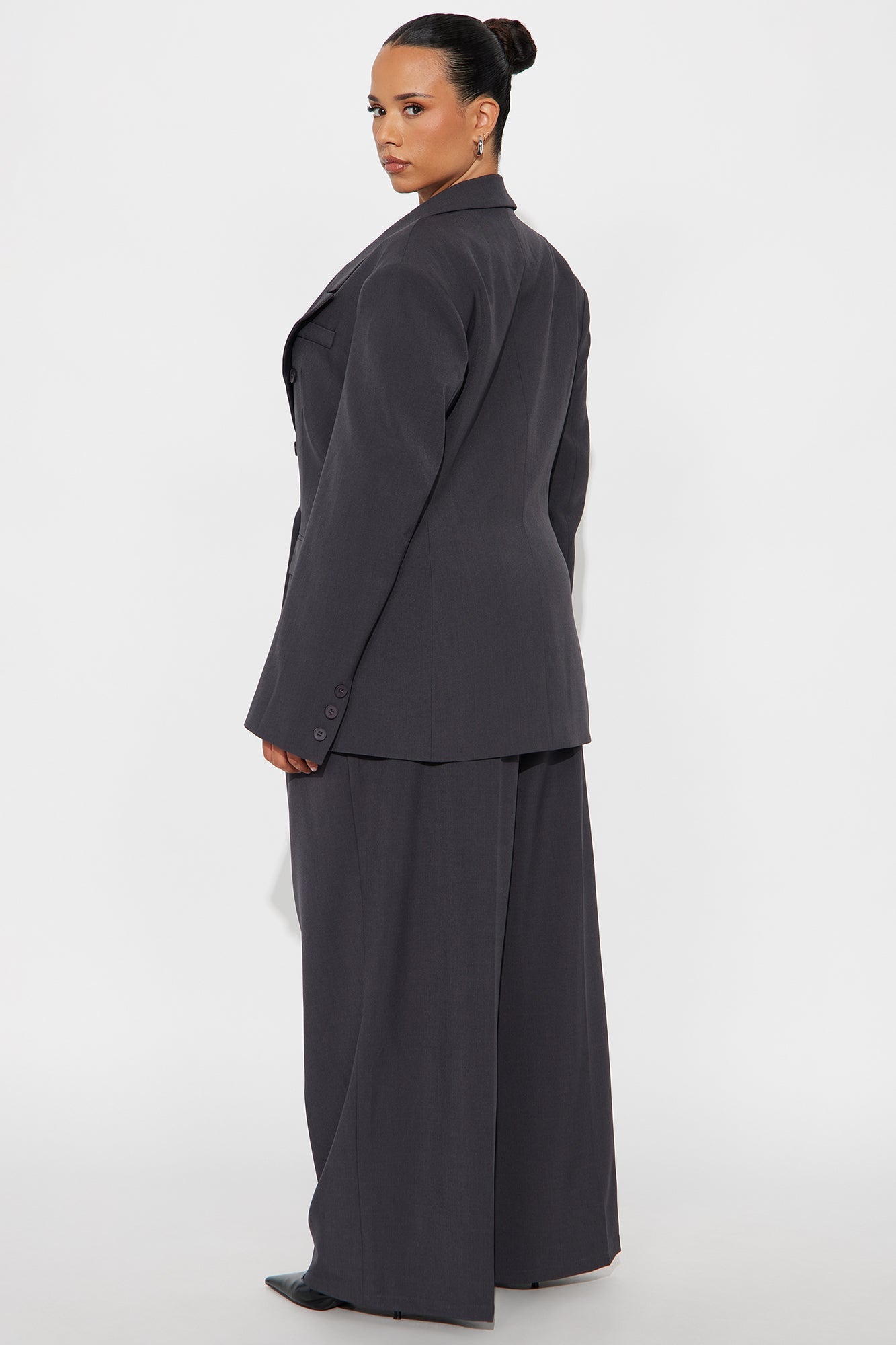 Gemma Blazer Pant Set - Charcoal