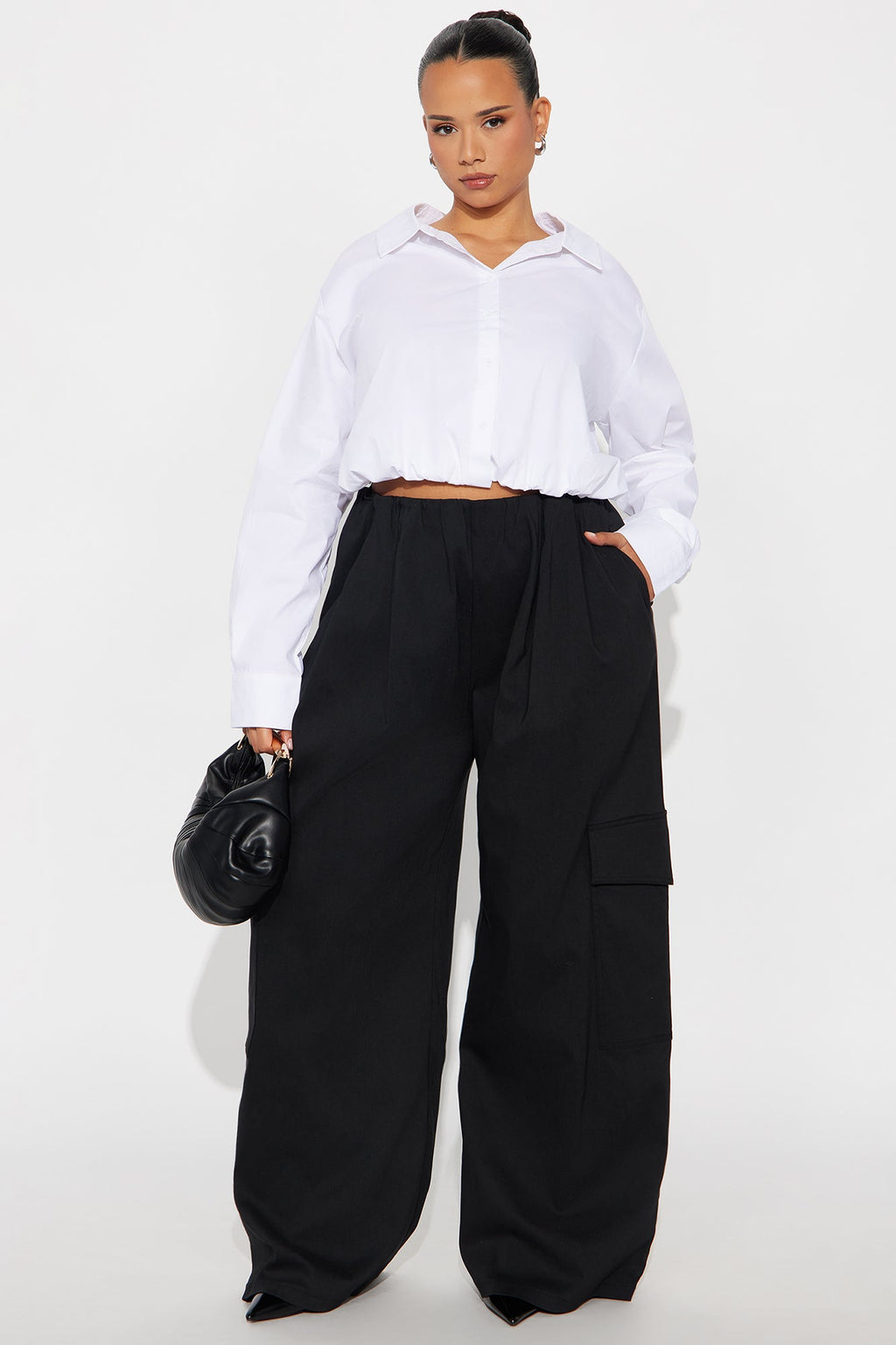 Rush Hour Cargo Wide Leg Pant 32″ - Black