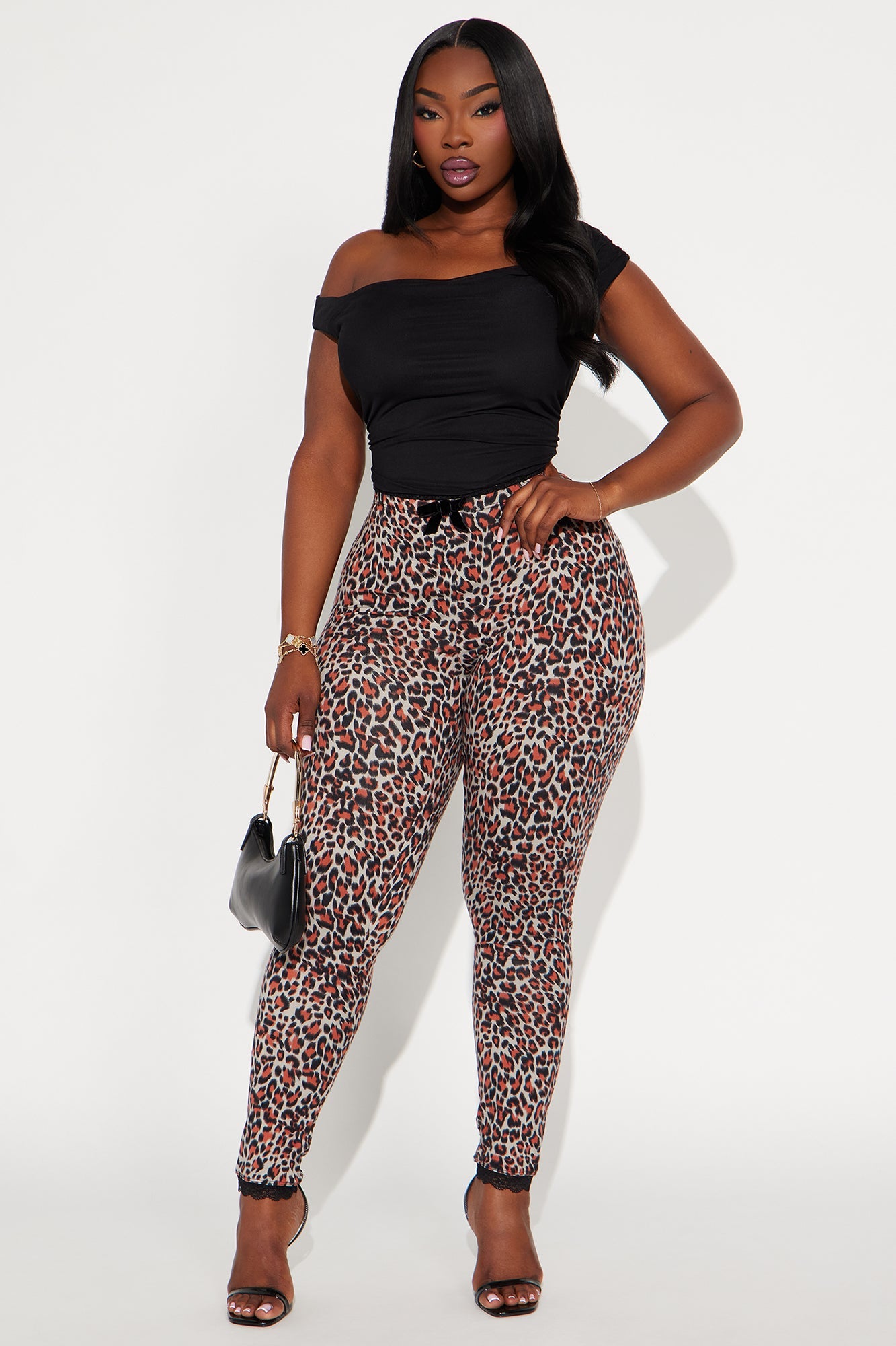 Florentina Lace Trim Legging - Burgundy/combo
