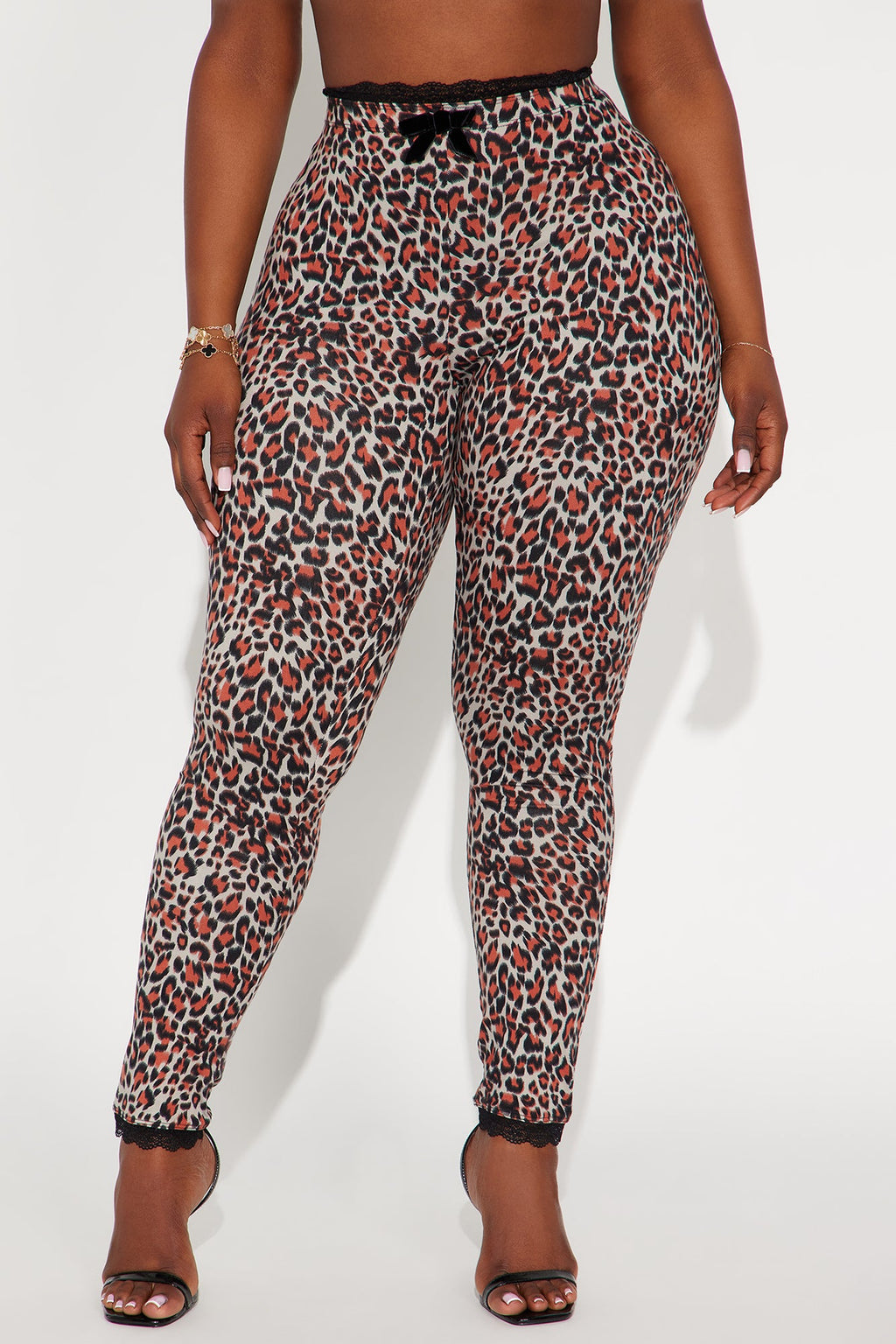 Florentina Lace Trim Legging - Burgundy/combo